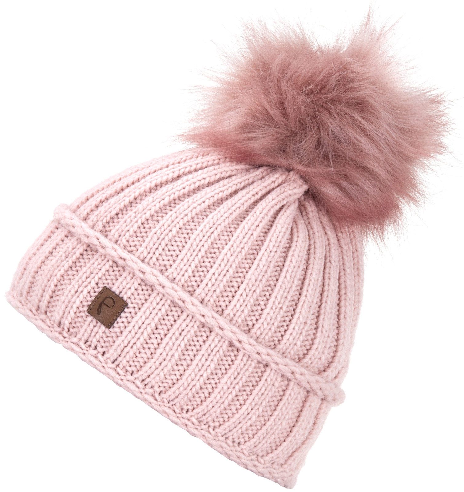 Faera Bommelmütze Wintermütze Damen Herren Mütze Beanie Haube gefüttert Bommelmütze