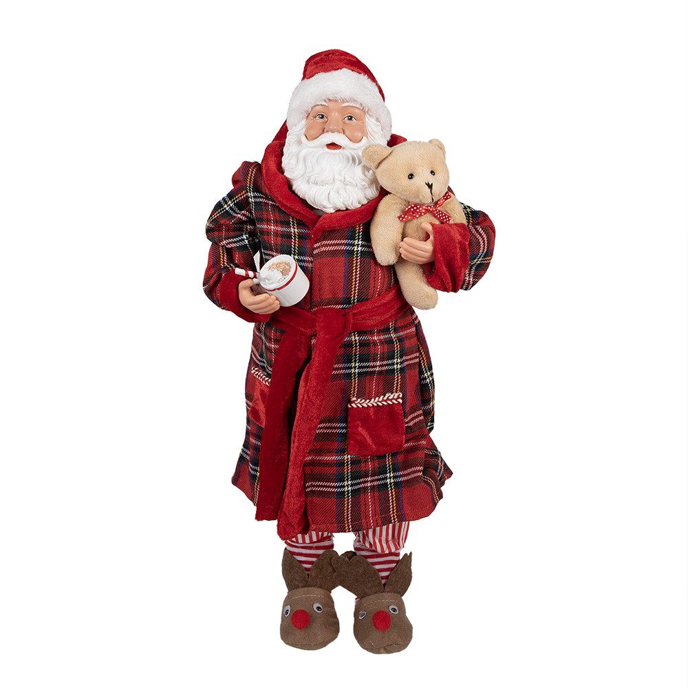 Clayre & Eef Weihnachtsmann Clayre & Eef Dekofigur Weihnachtsmann mit Teddy, 27x13x50cm