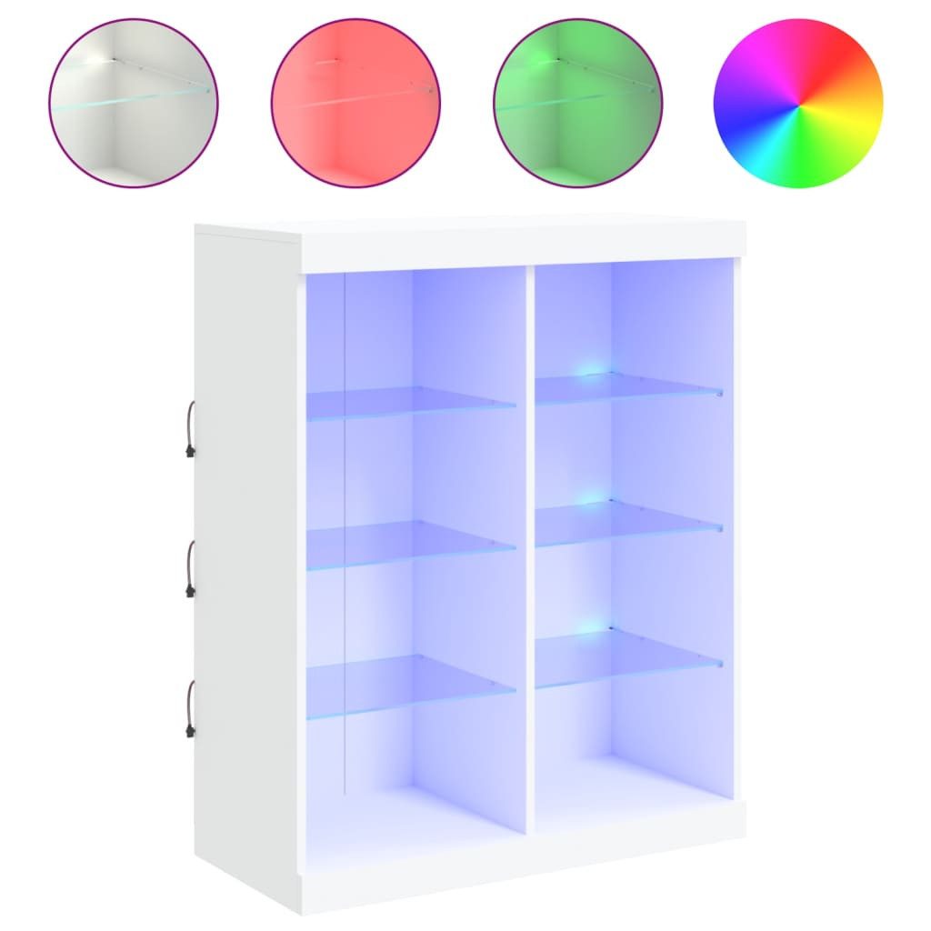vidaXL Sideboard Sideboard mit LED-Leuchten Weiß günstig online kaufen