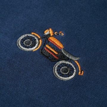 vidaXL Strickpullover Kinder-Sweatshirt Motorrad-Aufdruck Indigoblau 128