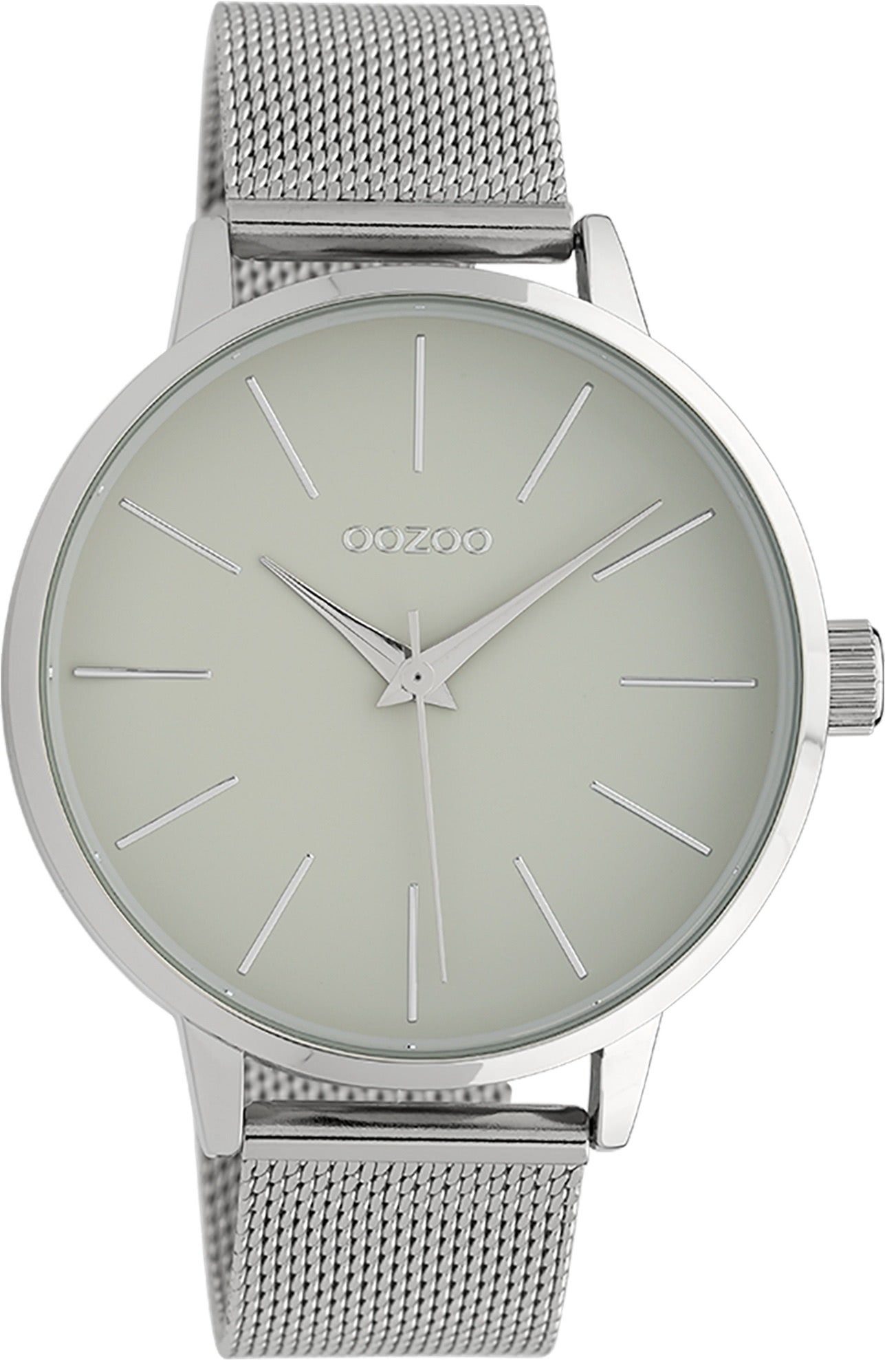 Quarzuhr Timepieces (ca. rund, Mesh-Armband Oozoo 45mm) OOZOO Fashion-Style, Armbanduhr groß Analog, Damenuhr Damen Metallarmband,