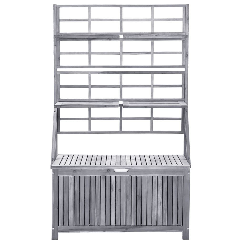 vidaXL Auflagenbox NA Gartentruhe Kissenbox Kissentruhe Auflagenbox mit Spalier Grau 99x5