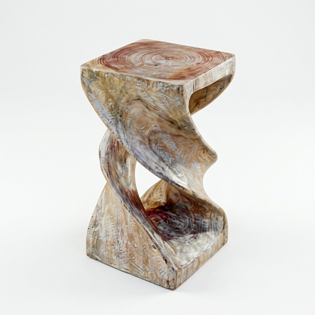 Kinaree Beistelltisch Suar Holz Beistelltisch DOUBLE TWIST, Akazie Massivholz, Naturprodukt, Handgefertigt, Unikate