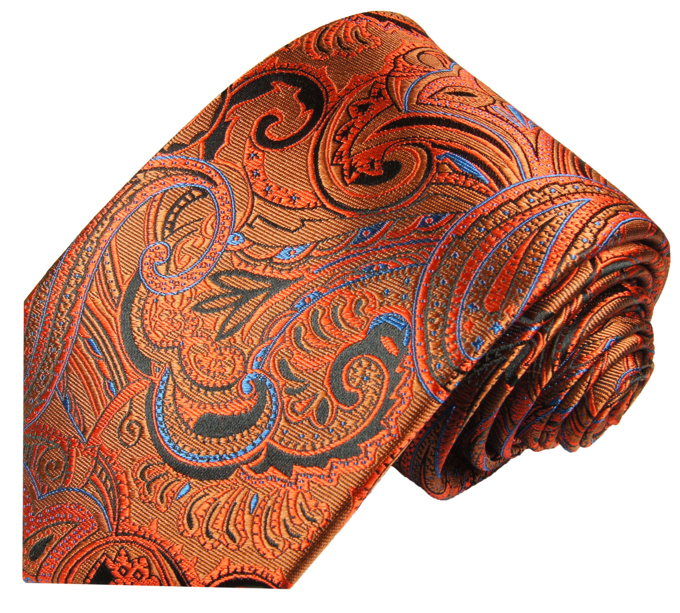 Herren Krawatten Paul Malone Krawatte Herren Seidenkrawatte mit Tuch modern paisley 100% Seide (Set, 2-St., Krawatte mit Einstec