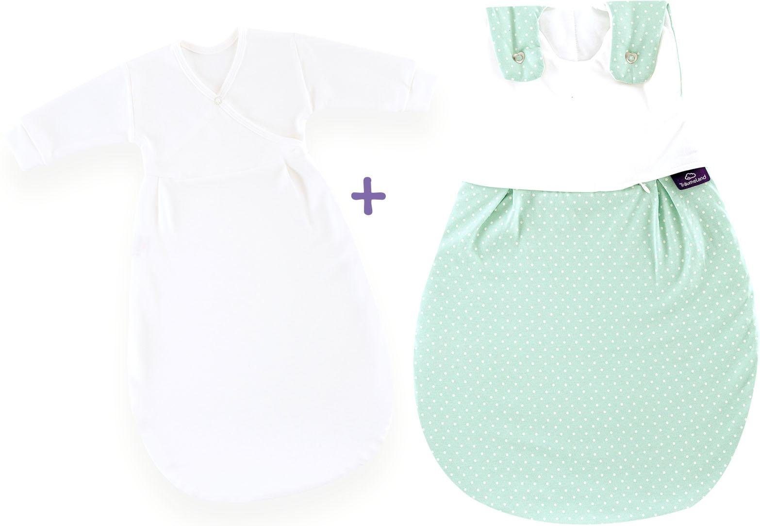 Babyschlafsack Set Pünktchen mint