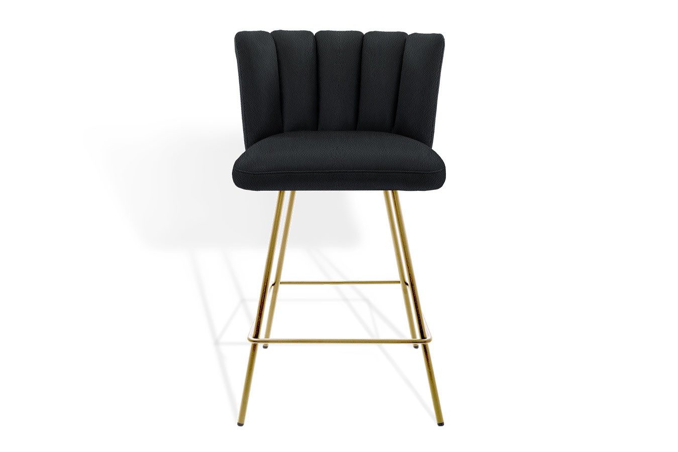 KFF Esszimmerstuhl Thekenstuhl Gaia ohne Arm Leder schwarz