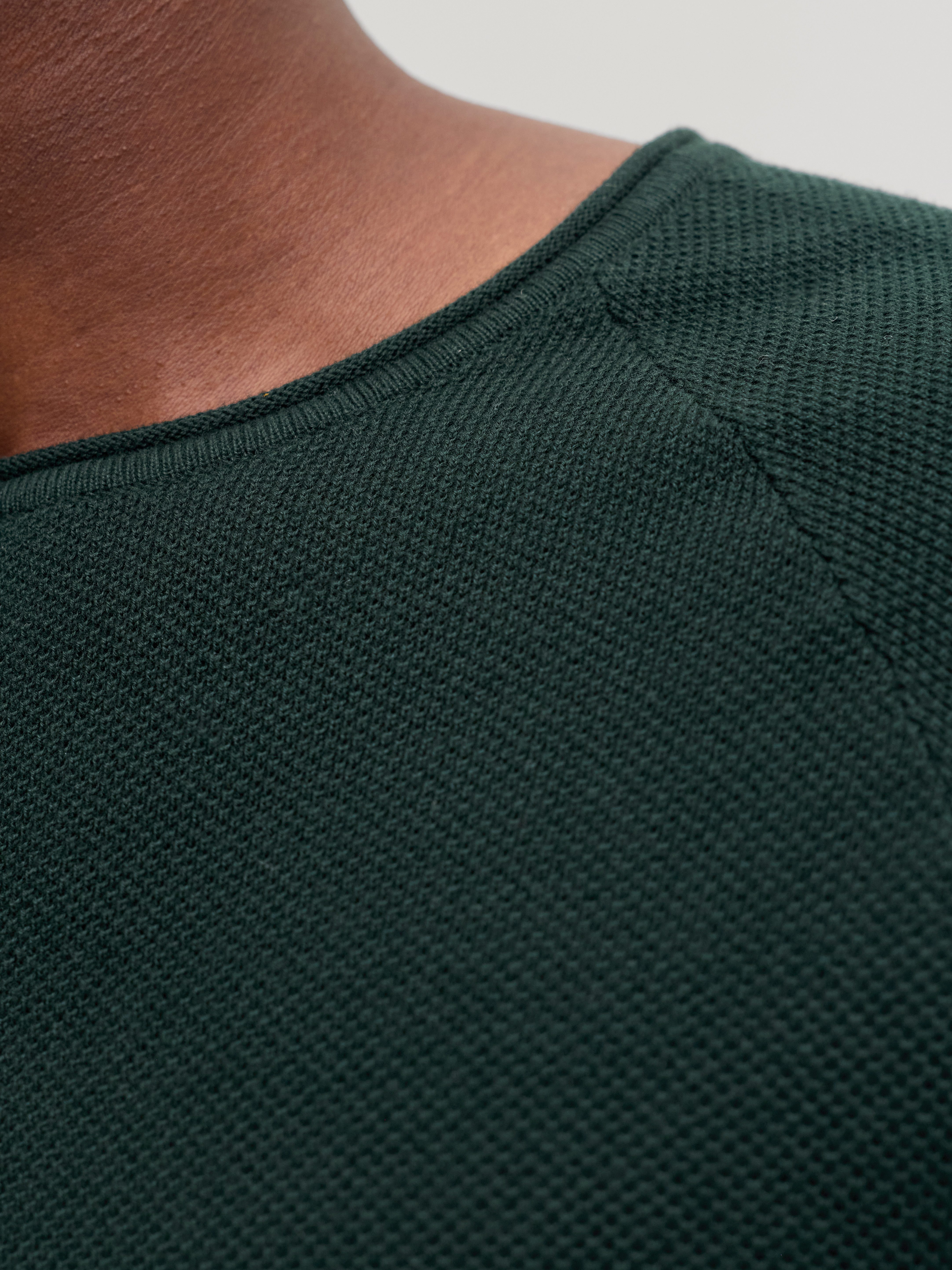 Jack & Jones Rundhalspullover JJEHILL KNIT CREW NECK NOOS Baumwolle, regular fit – Bild 4 von 5