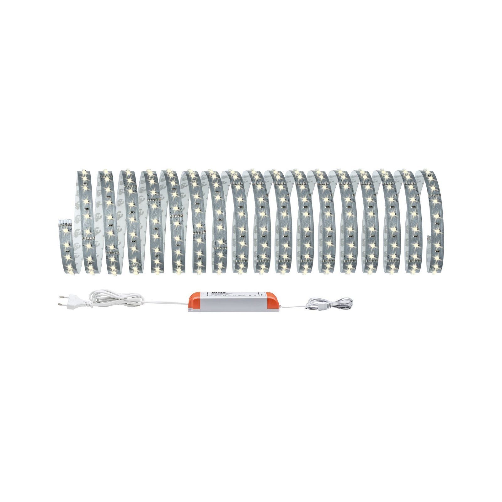 Paulmann LED-Streifen MaxLED 500 Basisset 10m IP20 2700K 50W 230/24V 75VA Silber, 1-flammig