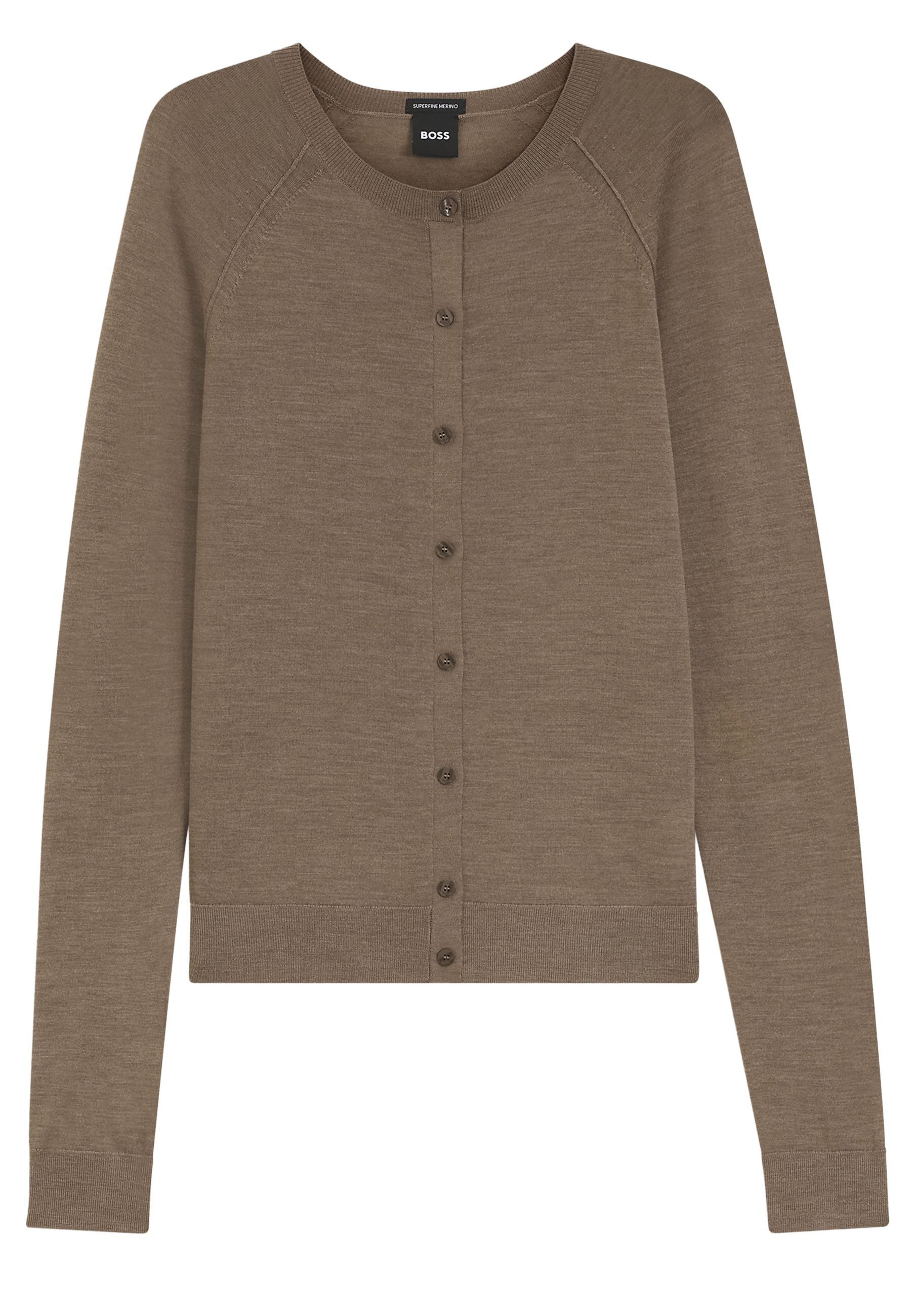 BOSS Strickjacke Fonami aus Schurwolle (1-tlg)