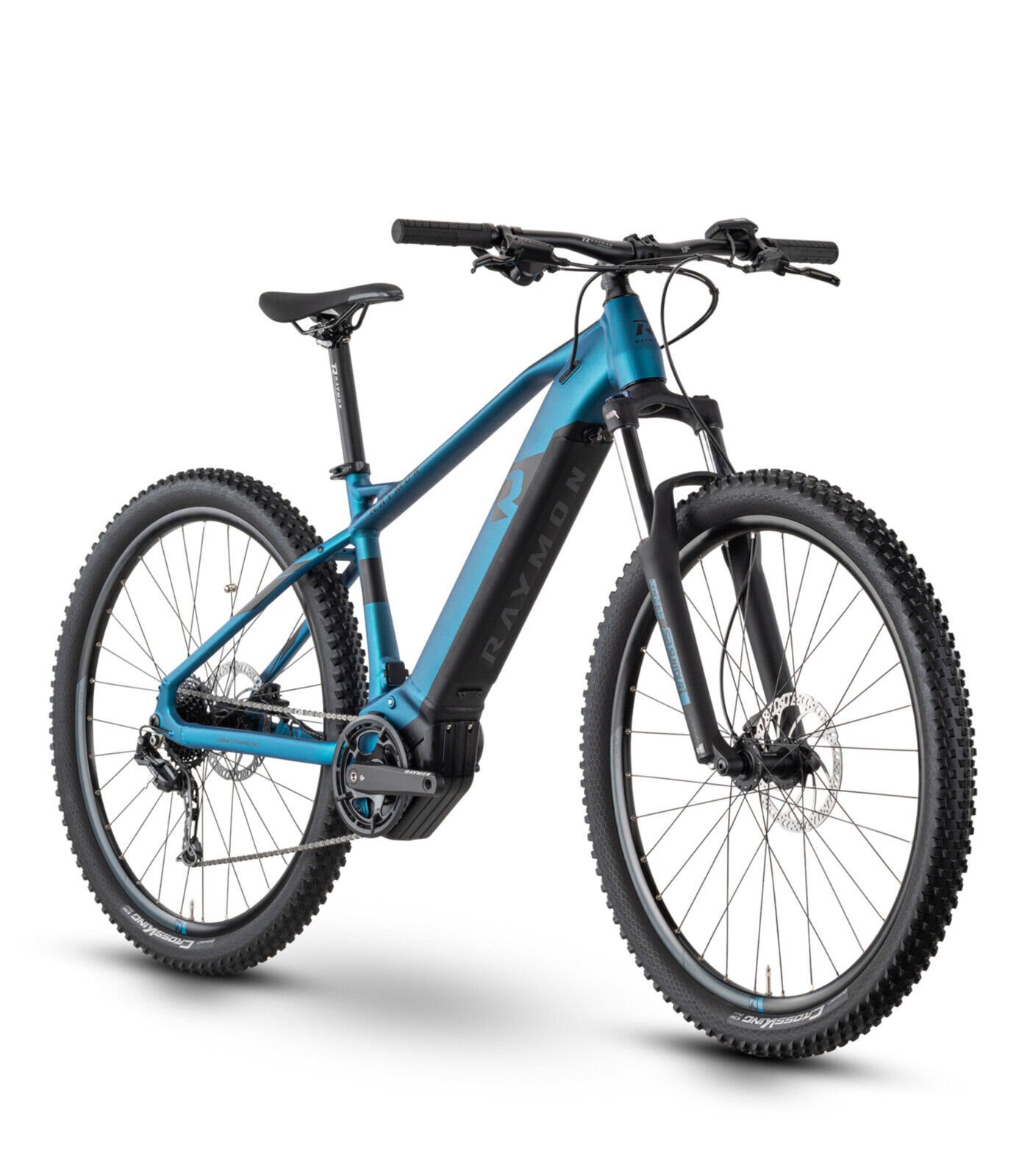 R Raymon E-Bike 27,5 Zoll Raymon Hardray E 5.0, spaceblue, 9 Gang Tektro RD-M350, 9-S Schaltwerk, Mittelmotor, 630 Wh