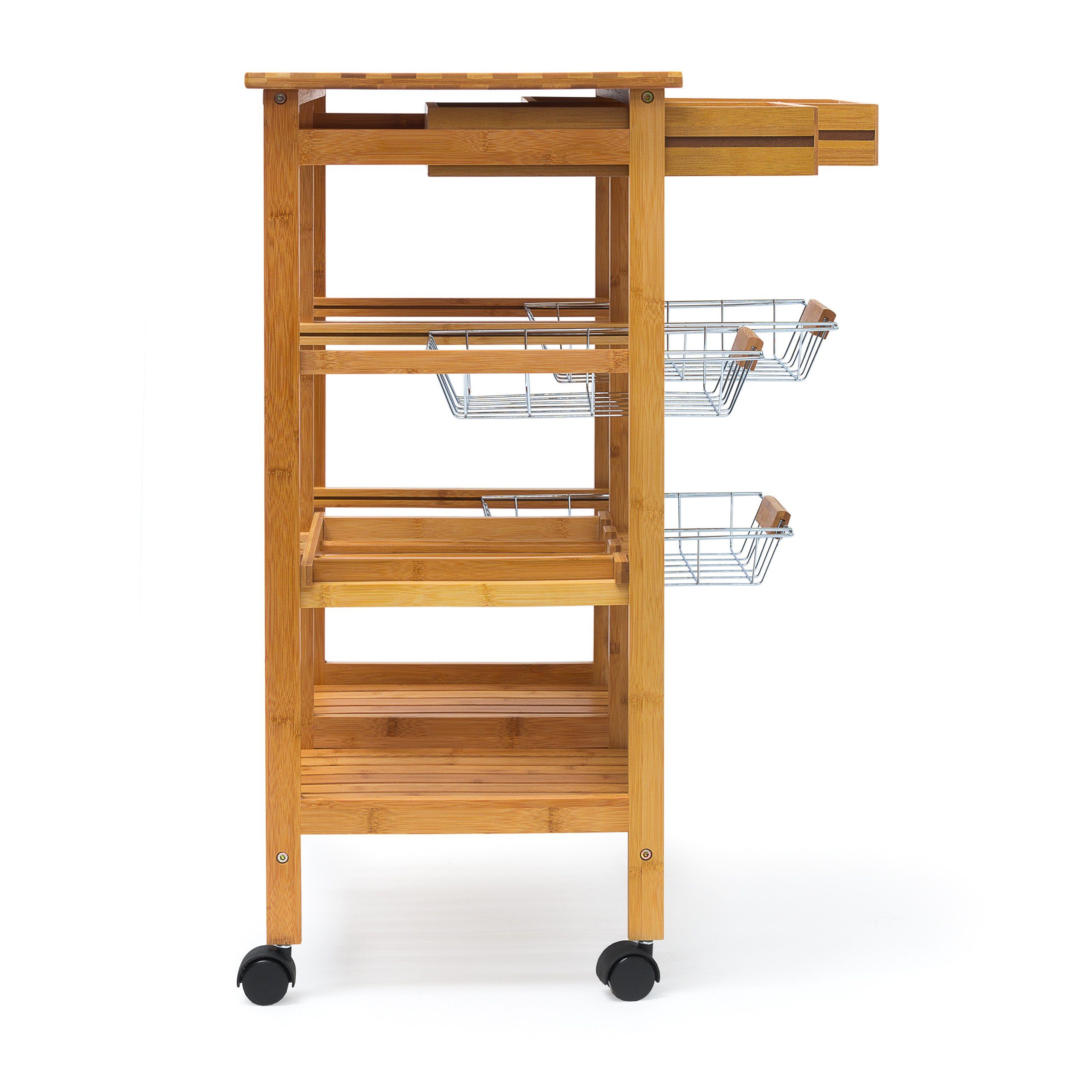 relaxdays Küchenwagen Küchenrollwagen JAMES XXL mit 3 Körben