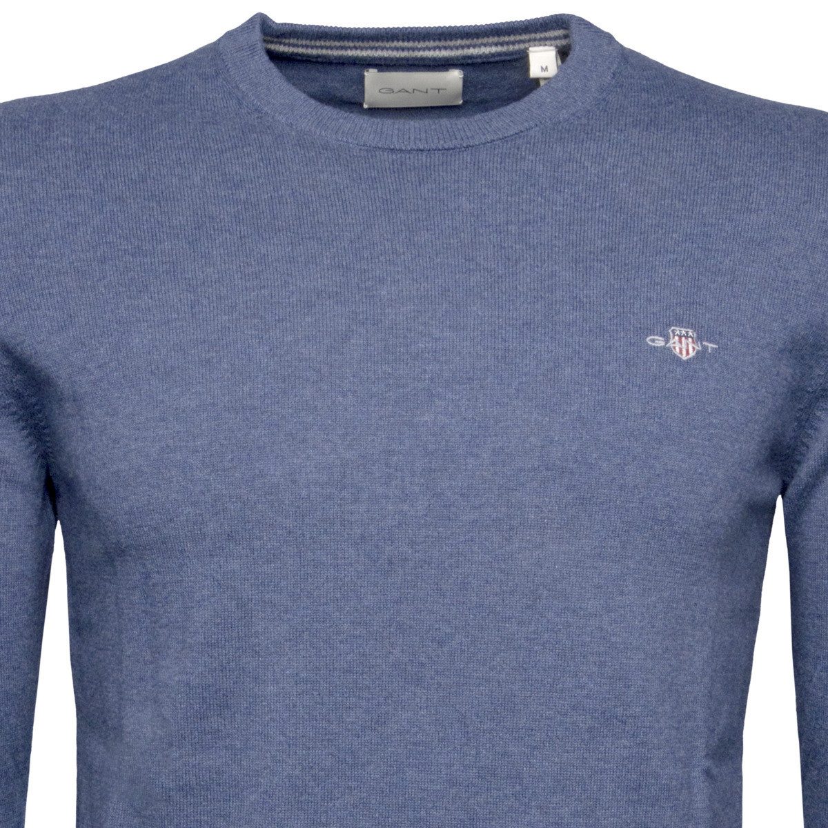 Gant Rundhalspullover Classic Cotton C-Neck Herren Hoodie, Sweatshirt, Pulli, Strickpullover, Hoody – Bild 4 von 5
