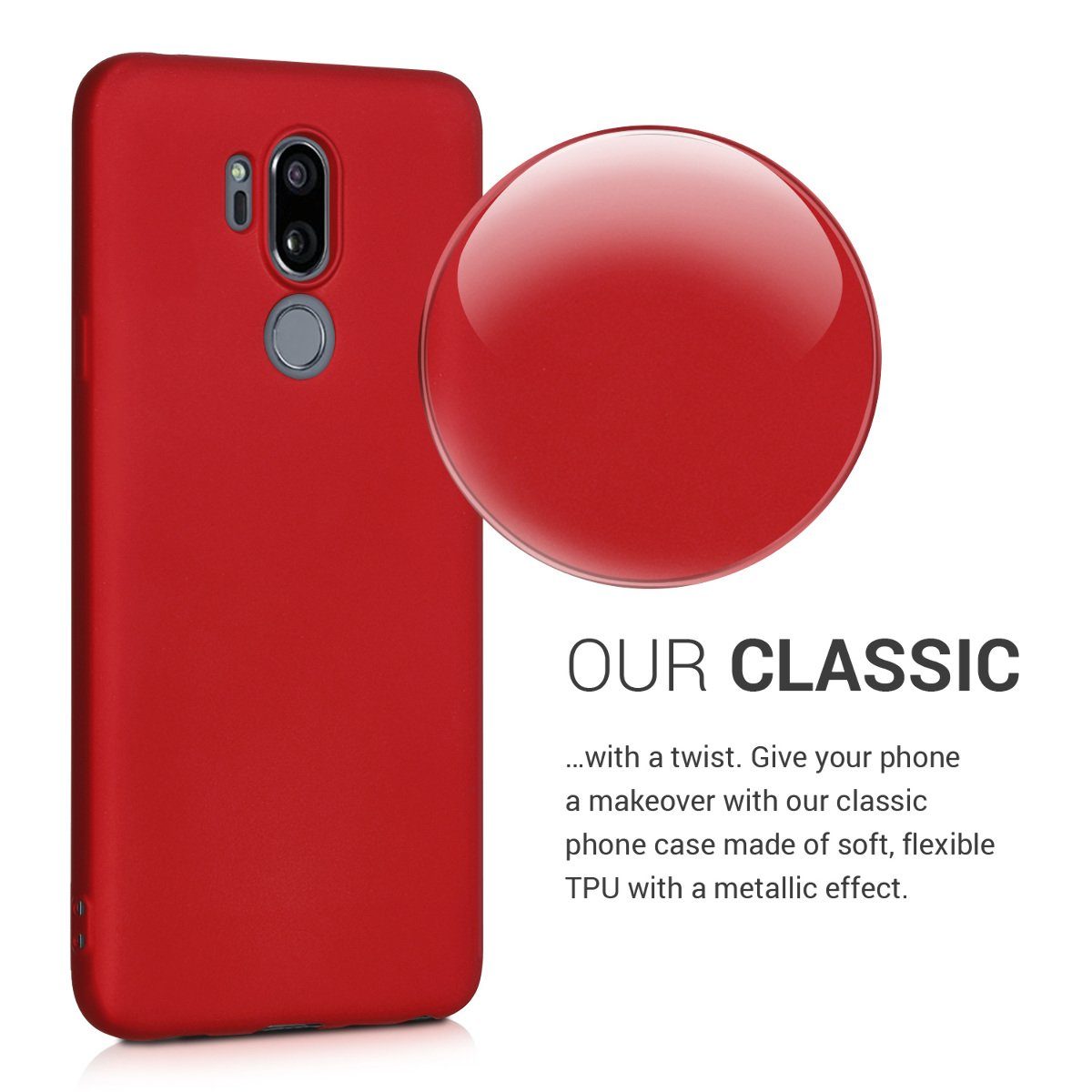 kwmobile Handyhülle Handyhülle für LG G7 ThinQ / Fit / One Hülle, Silikon Case metallisch schimmernd - Schutzhülle Cover