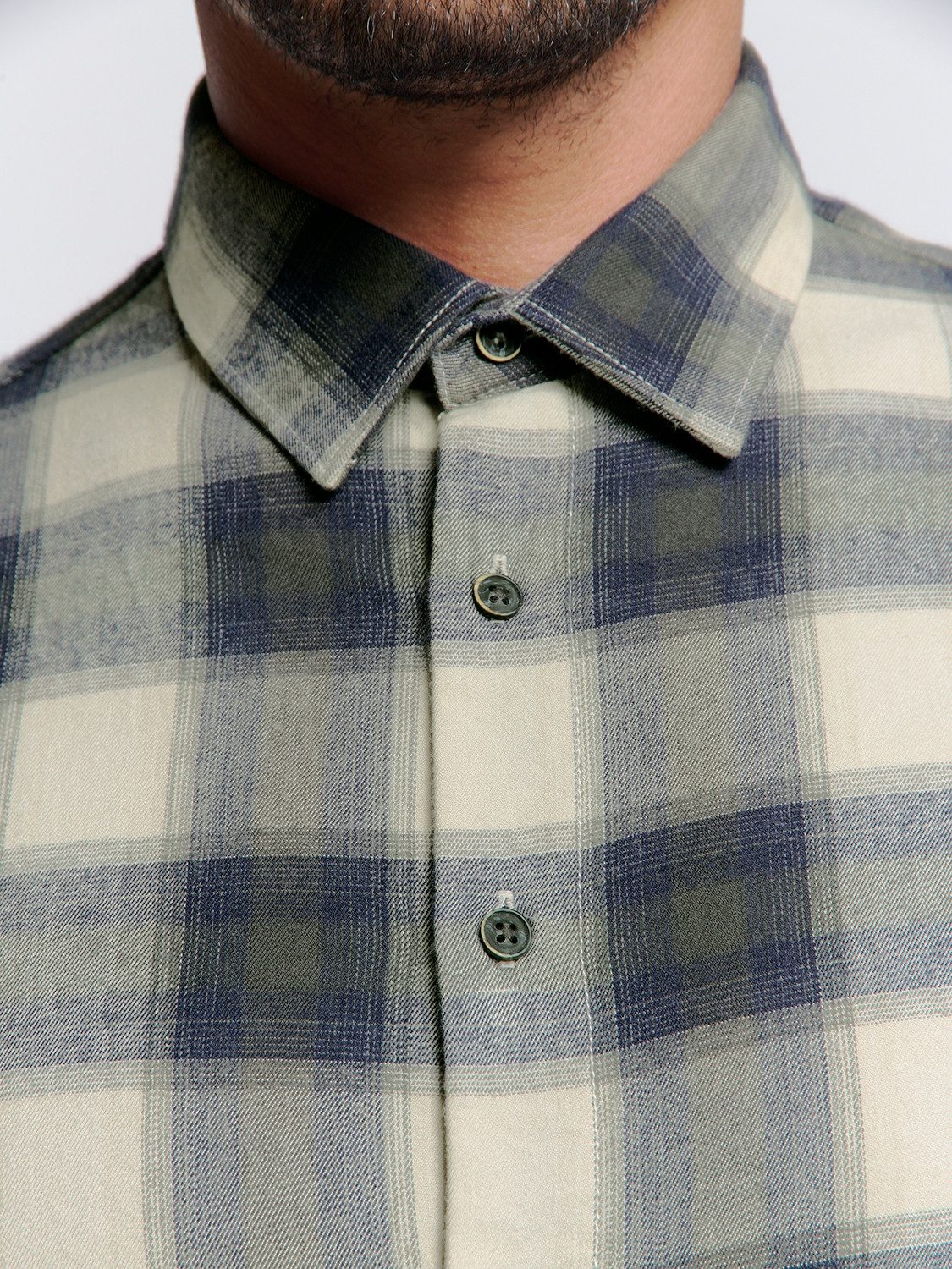 NO EXCESS Rundhalspullover Shirt Check
