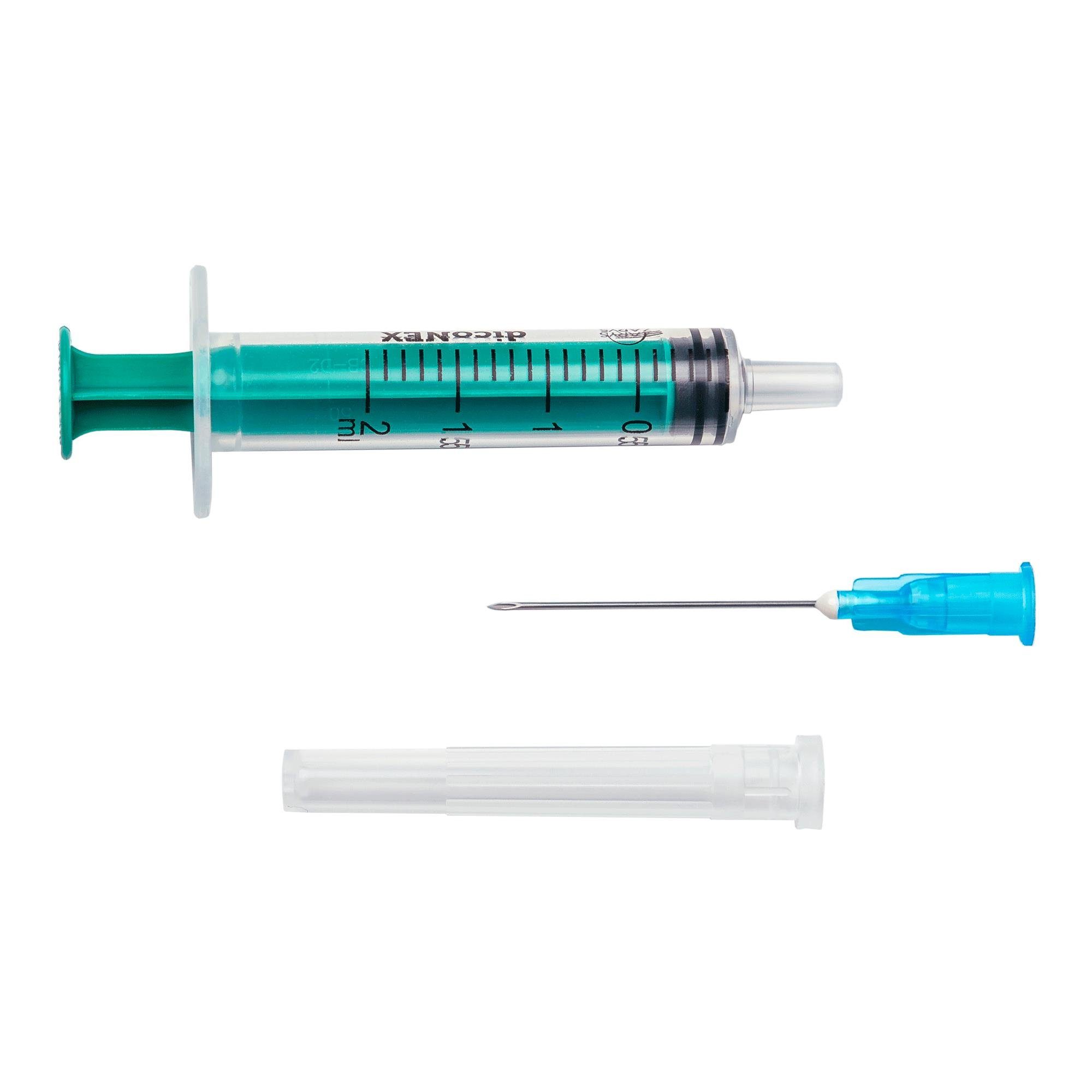 Zarys Absaugspritze 10 x Zarys dicoNEX SN Einwegspritze 2ml mit Kanüle, (Spar-Set), abnehmbare Nadel