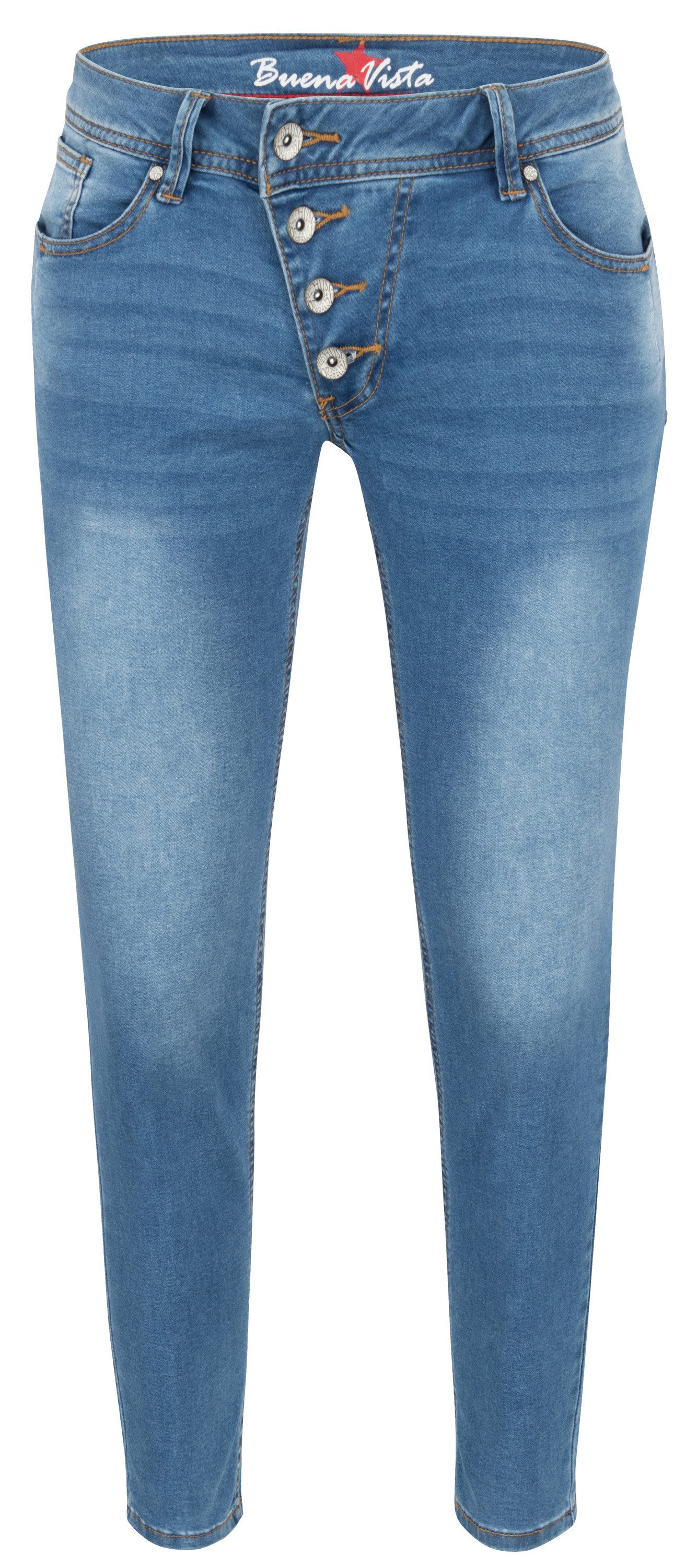 Stretch-Jeans BUENA VISTA MALIBU 7/8 middle blue 2508 B5122 102.9035 - Cozy Denim