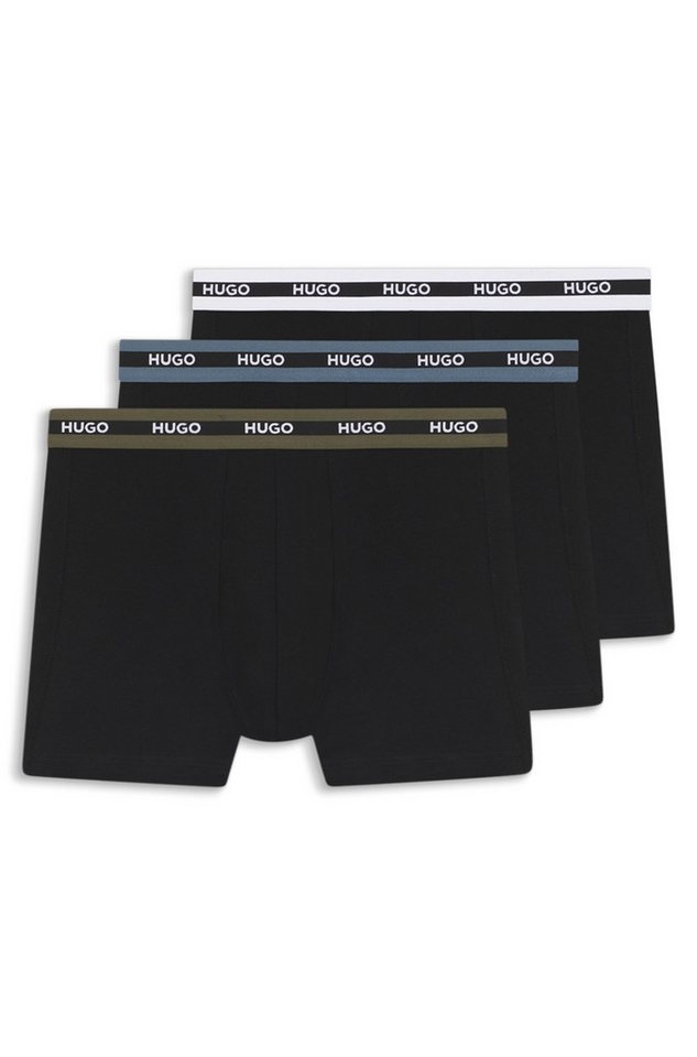 HUGO Trunk BOXERBR TRIPL PLANET kontrastfarbener Bund mit Logo