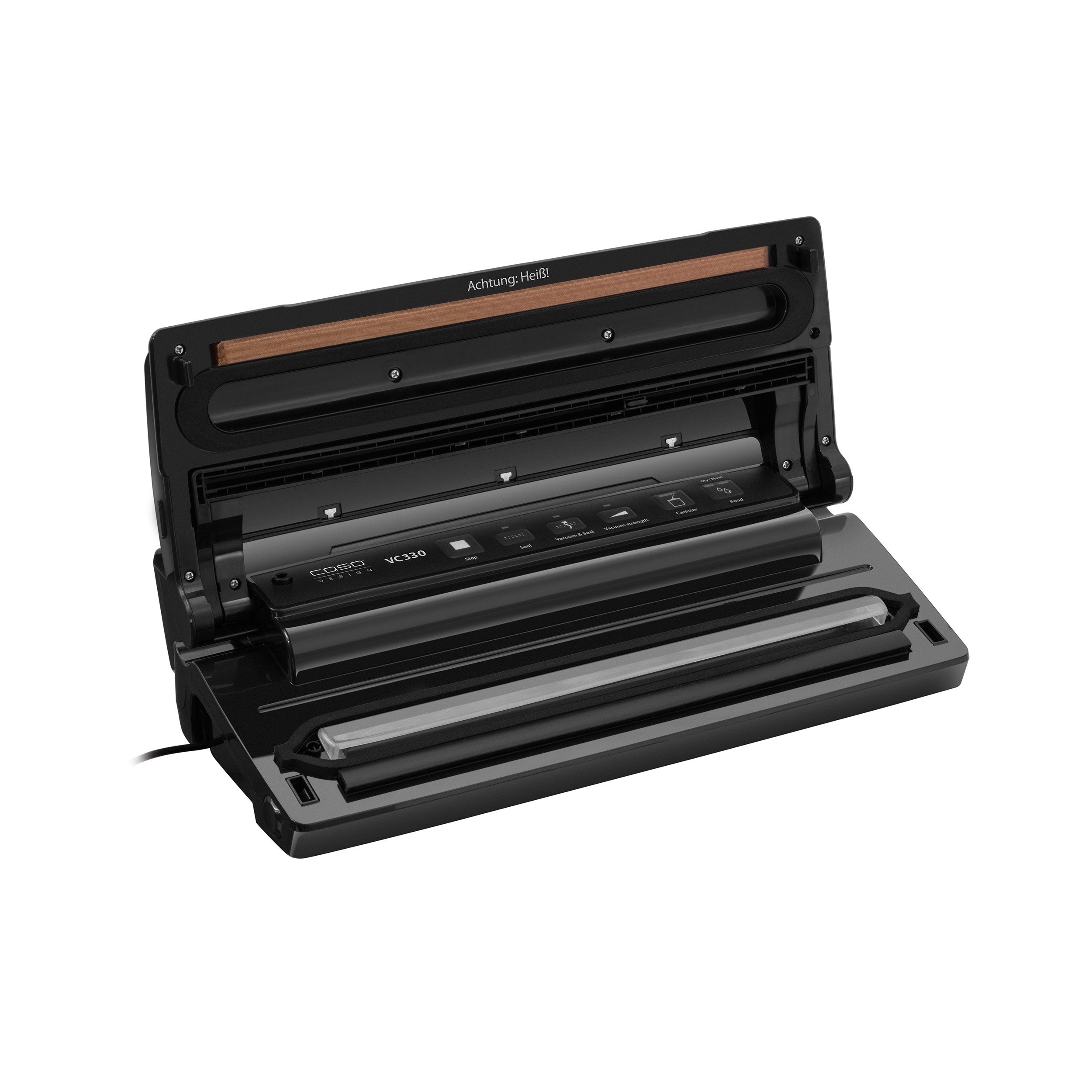 Caso Vakuumierer VC 330, Rollenbreite 30 cm, 120W, Regulierbare Vakuumstärke, 2 Schweißzeit, 2 Profi-Folienrollen