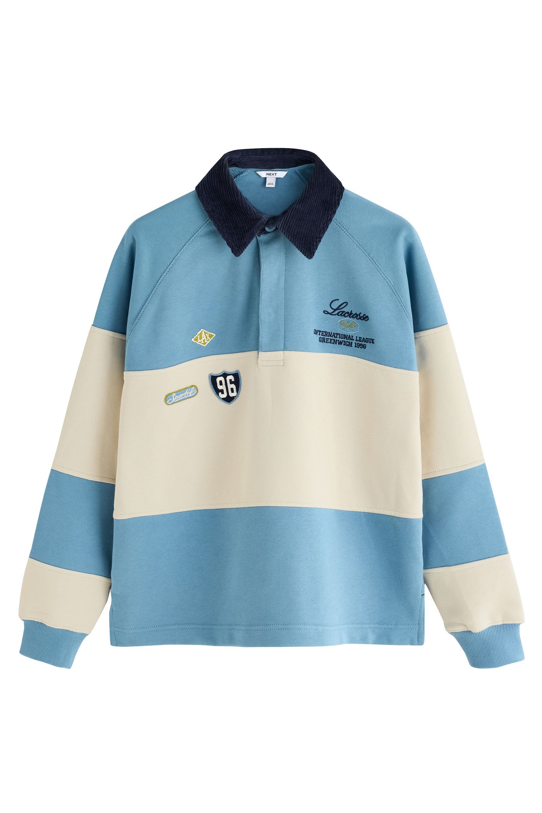 Next Rugbyshirt Rugby-Oberteil mit Badge-Detail (1-tlg)