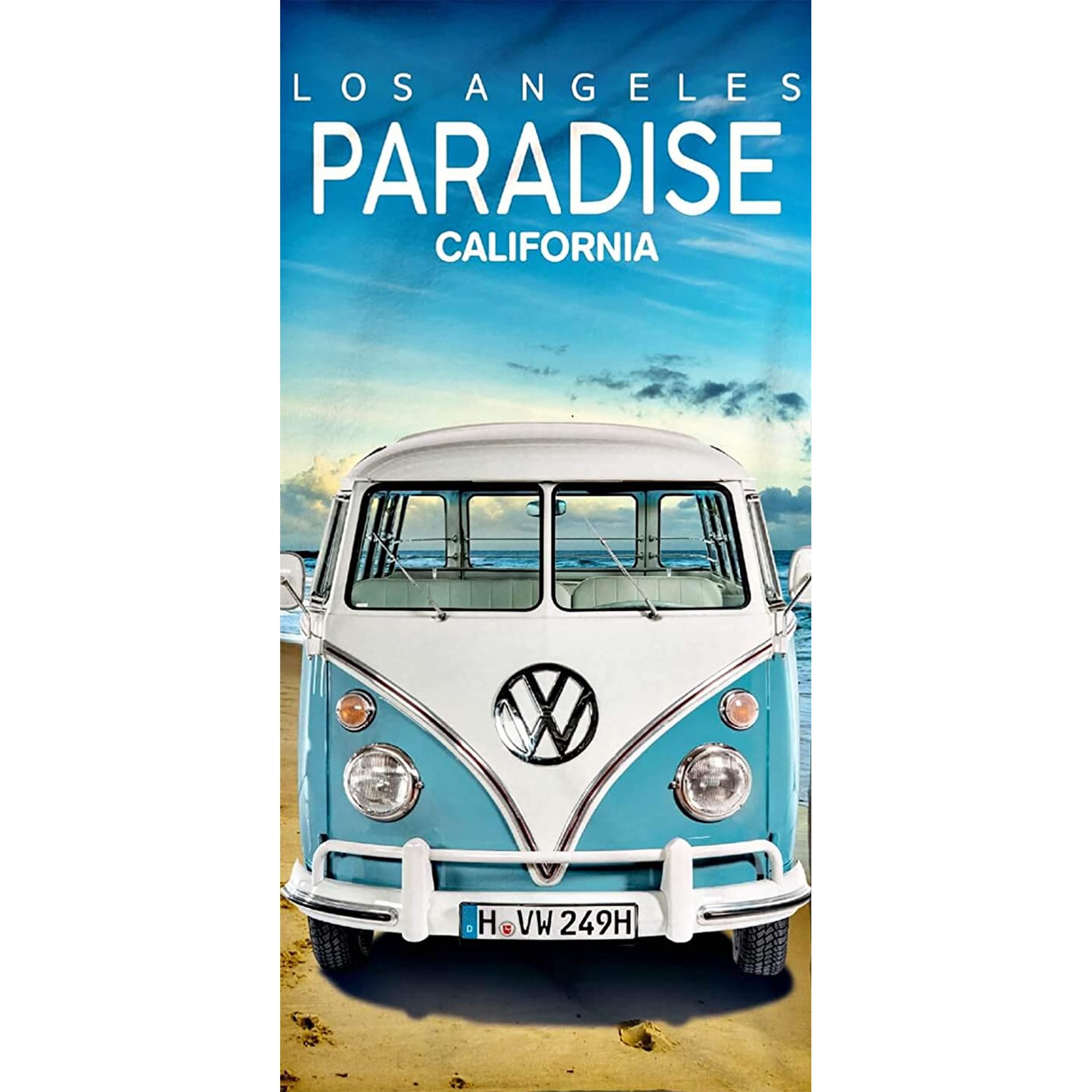 BERONAGE Strandtücher VW Volkswagen Bulli T1 Paradise 075 Badetuch 75x150 cm, 100% Baumwolle (1-St), Frottee in Velours-Qualität