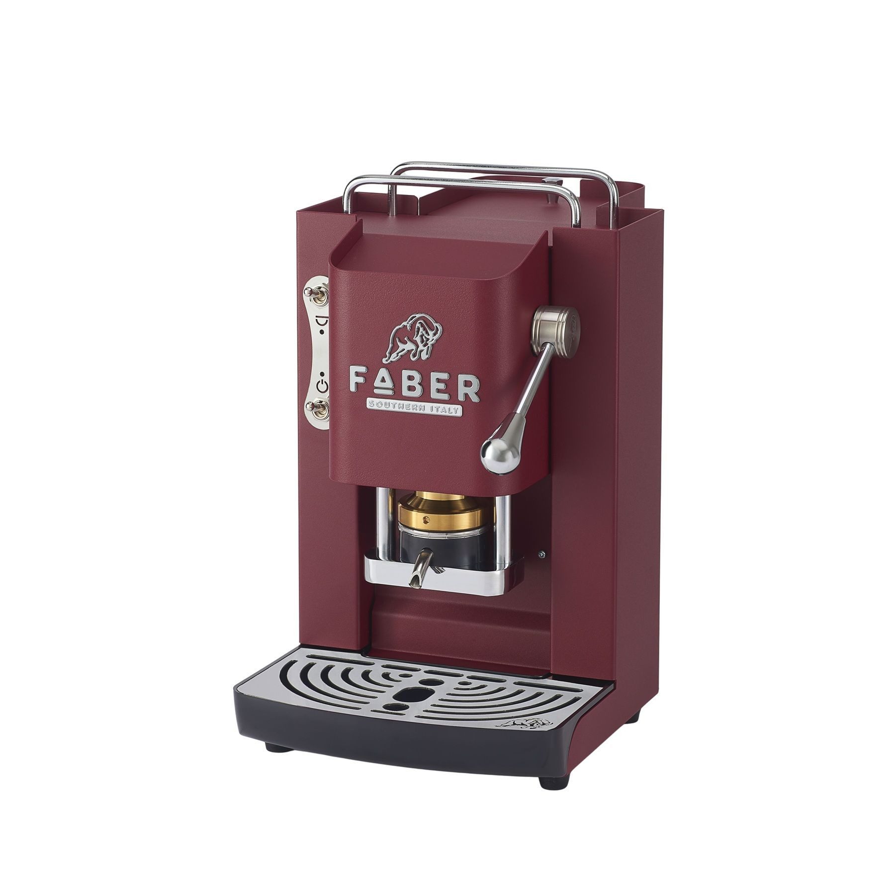 Faber Coffee Machines Kaffeepadmaschine Pro Deluxe 3.0 Chrom Espressomaschine, 44mm ESE Pads, Chrom-Details mit hochwertigem 3D-Logo