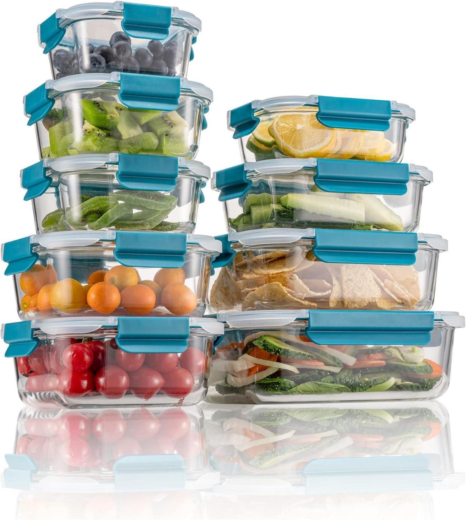LuxusKollektion Aufbewahrungsdose Glas-Frischhaltedosen Set Meal Prep günstig online kaufen