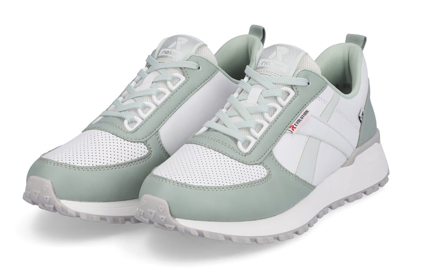 Rieker R-Evolution (Glattleder) W0602-80 weiss/grün Damen Sneaker