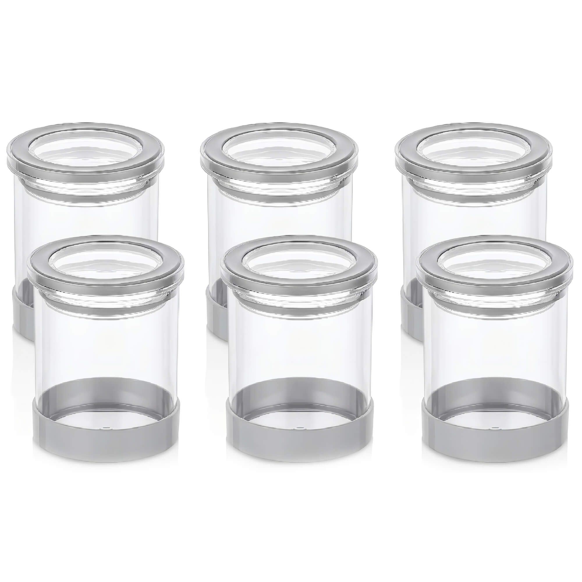 Vip Ahmet Vorratsdose Vorratsdosen rund mit Deckel, (6er Set, 6x0,45L), BPA-frei, Kunststoff, (6-tlg., 6x0,45L, 6er Set), mit Vakuumdeckel