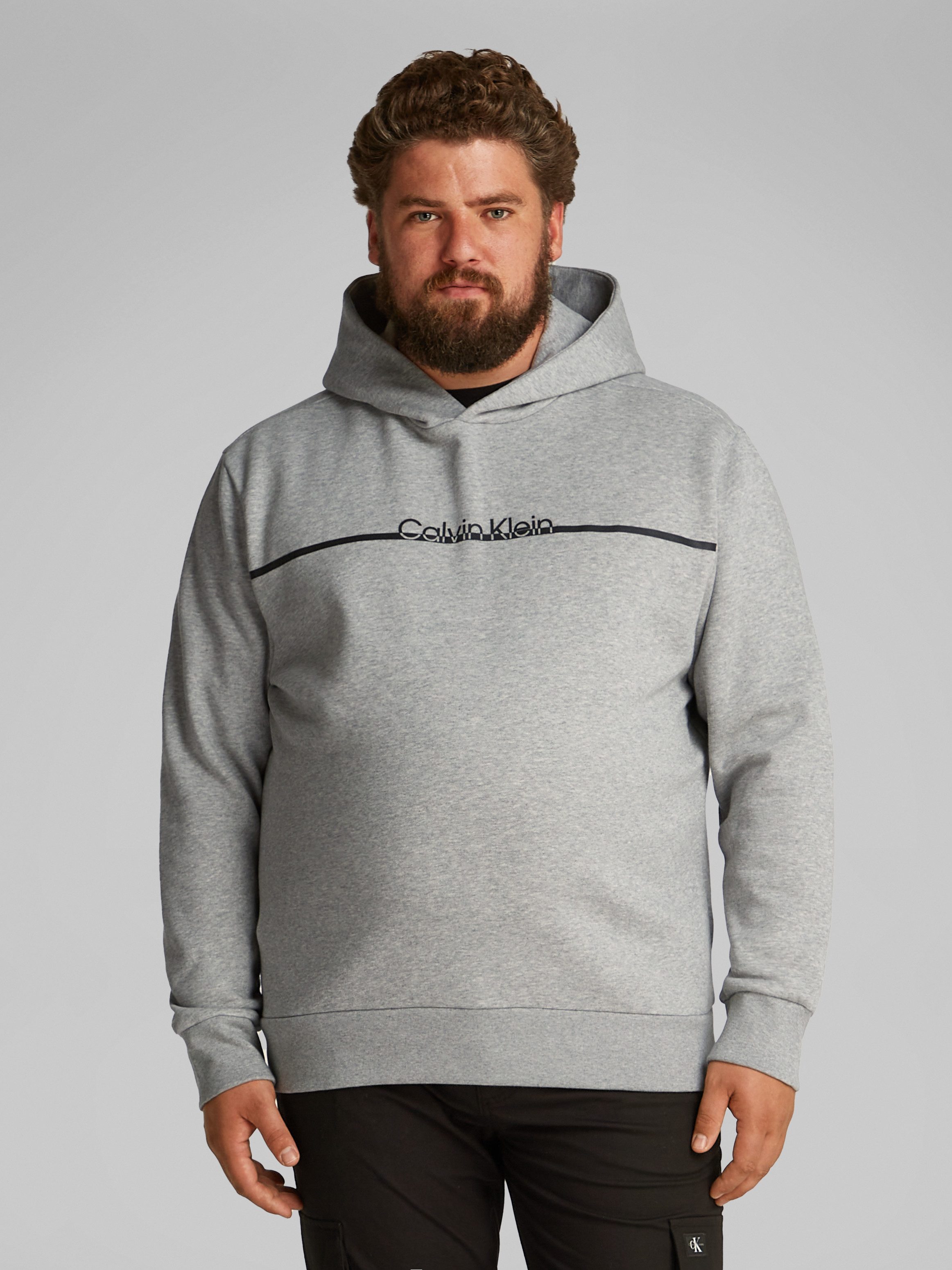 Calvin Klein Big&Tall Sweatshirt BT_SPLIT LINE LOGO HOODIE in Großen Größen mit Logoprint