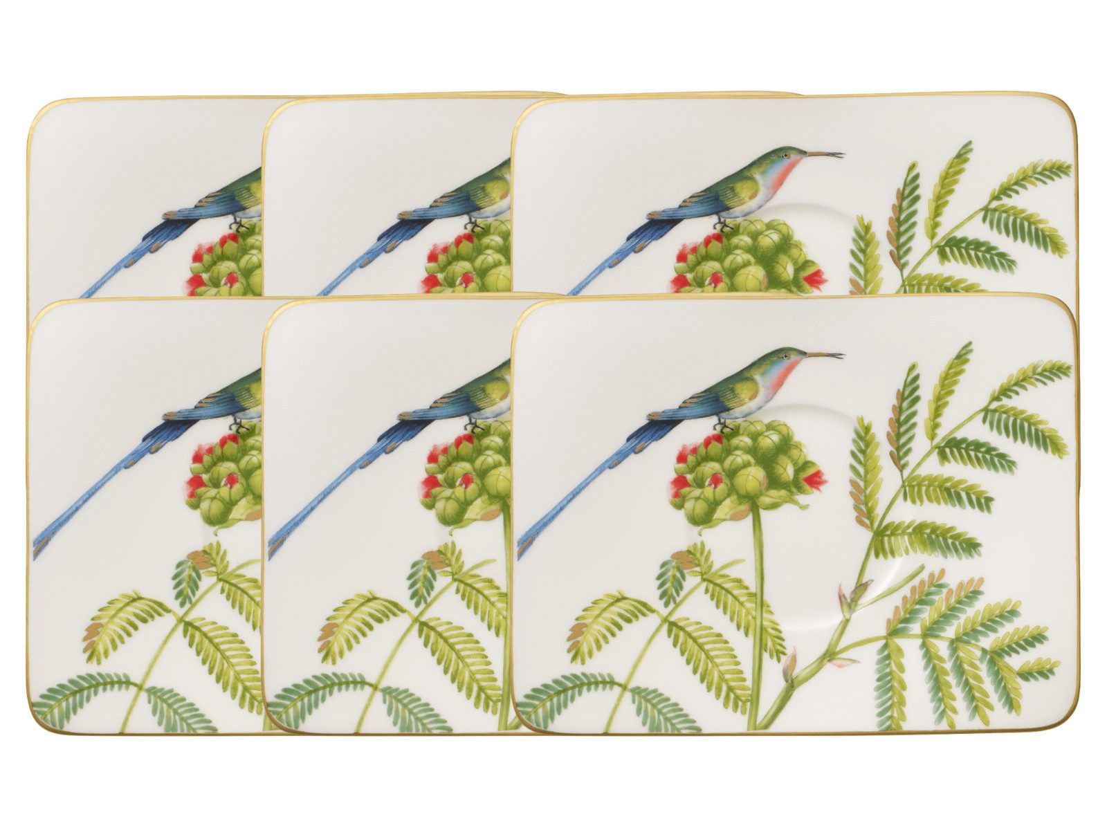 Villeroy & Boch Kaffeeservice Amazonia Kaffeeuntertasse 17 x 14 cm Set6, Premium Bone Porcelain