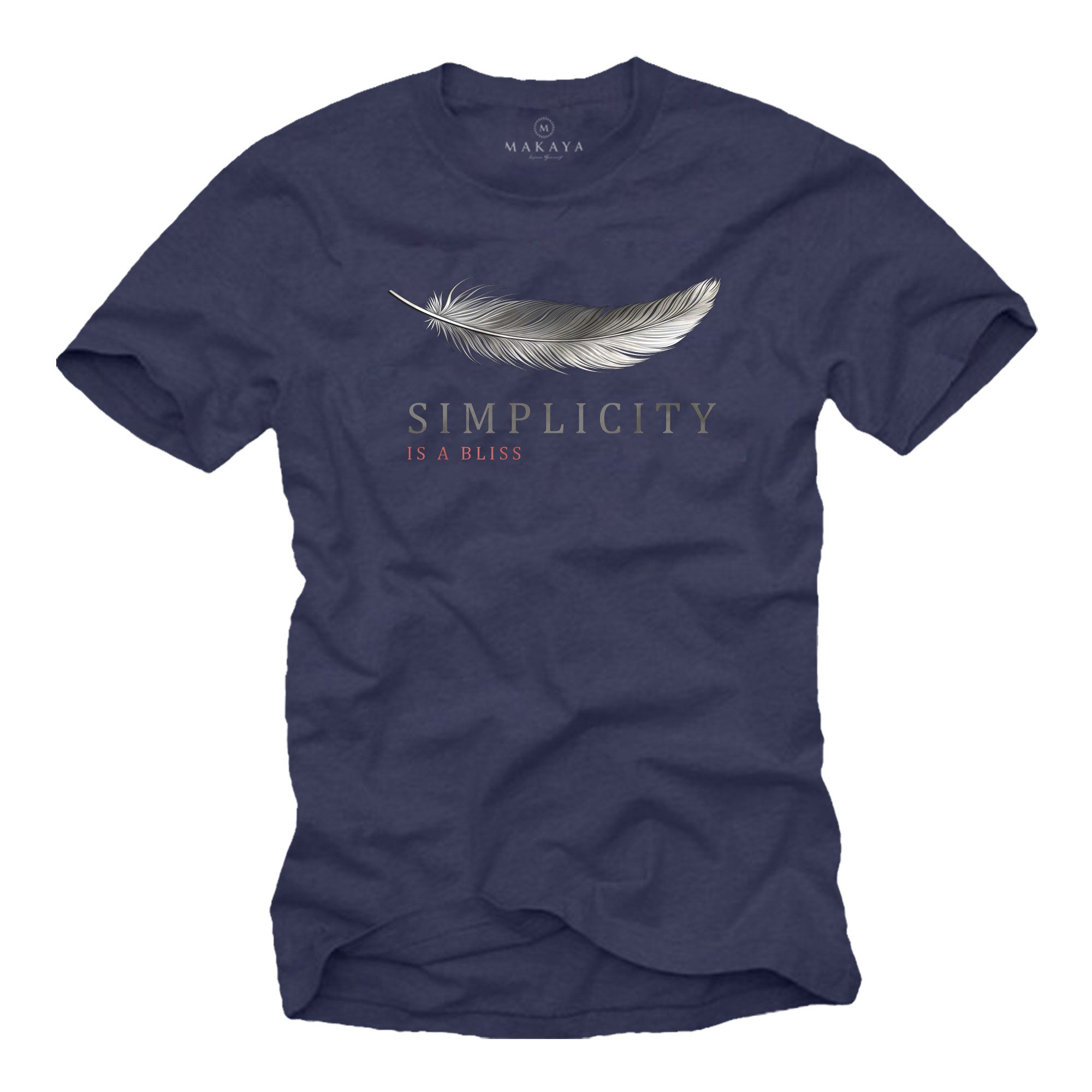 T-Shirt Sprücheshirt für Männer - Feder Grafik Casual Look