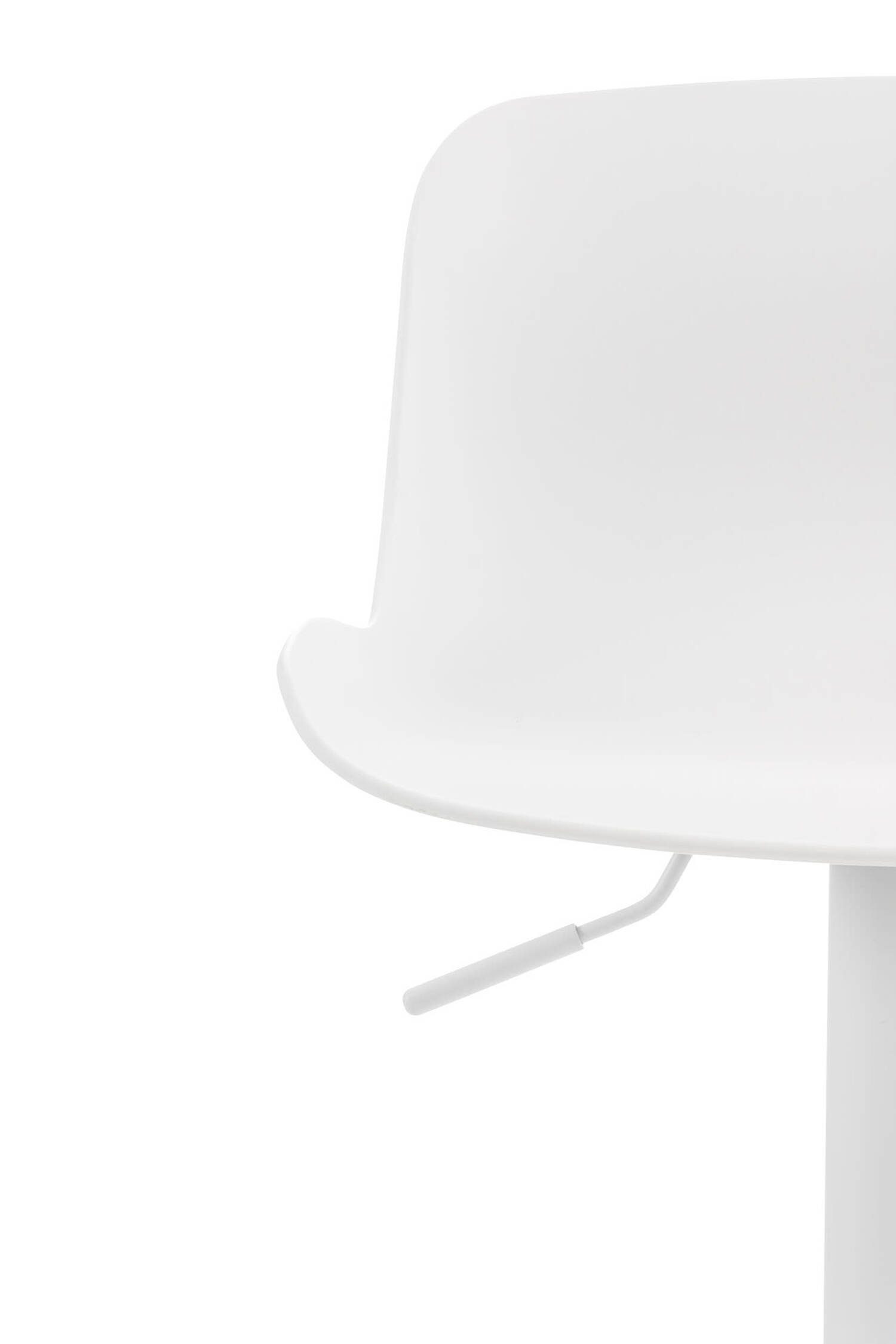 TPFLiving Barhocker Almeria mit bequemer Theke für höhenverstellbar Sitzfläche: angenehmer Kunststoff (Barstuhl & Metall weiß - Fußstütze Küche - Rückenlehne Weiß Gestell drehbar), und Hocker und