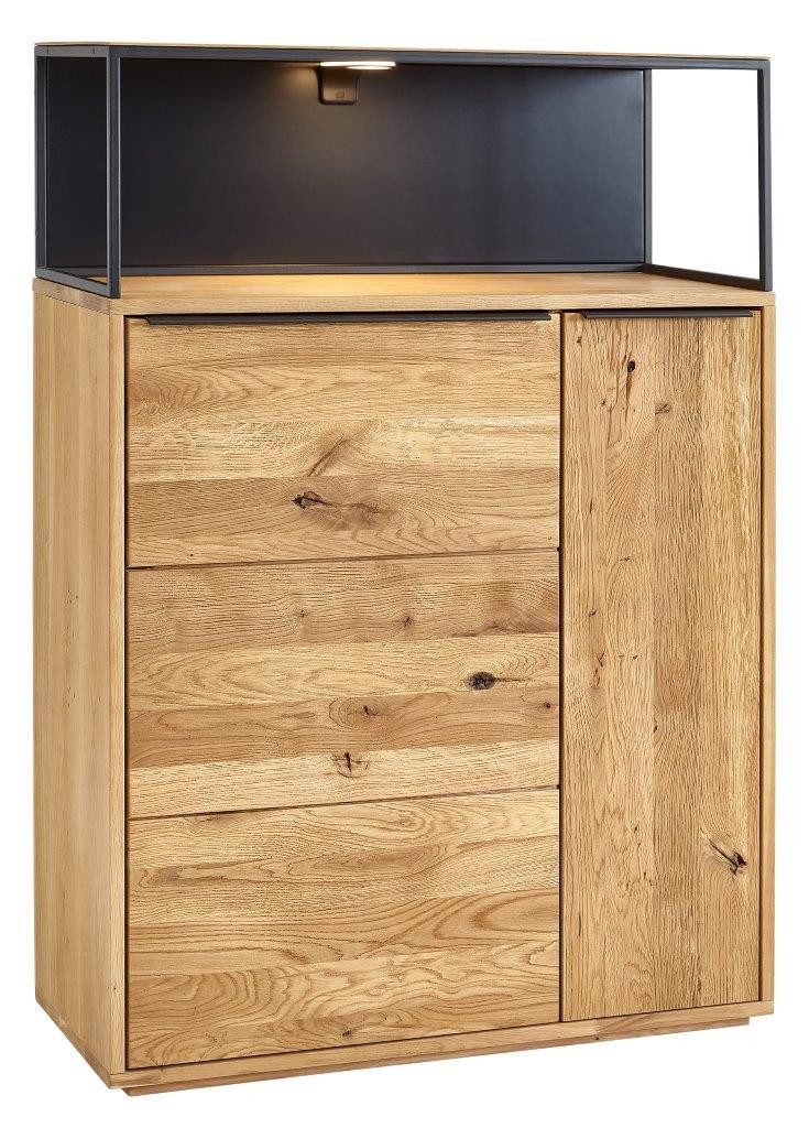 FURNARO Vitrine Wildeiche massiv natur geölt günstig online kaufen