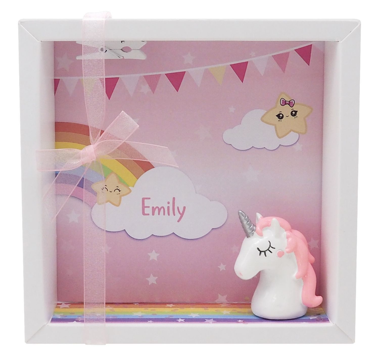 ZauberDeko Geschenkbox Geldgeschenk Verpackung Einhorn Rosa Regenbogen Mädchen MIT NAMEN
