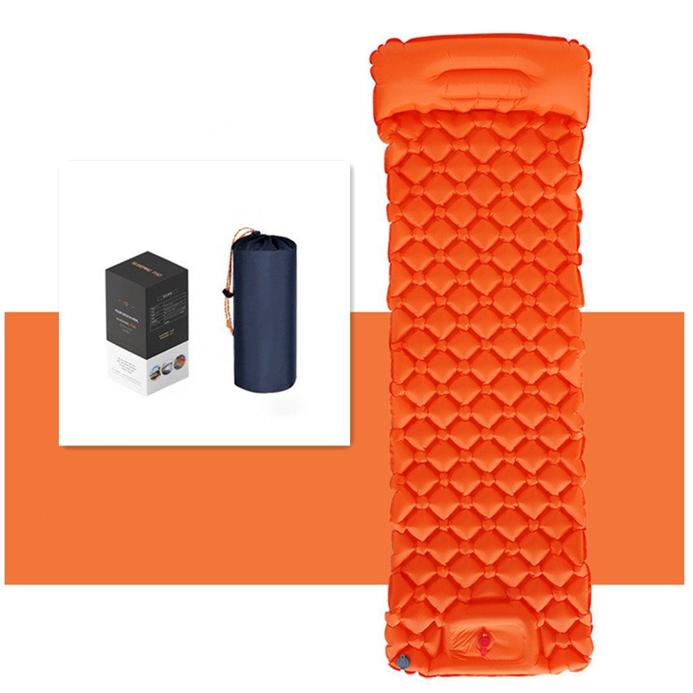 XDeer Isomatte Isomatte Camping,Outdoor,Camping Luftmatratze mit Automatisches, Aufblasen,Kopfkissen - Ultraleicht & Packmaß (700g) - Aufblasbare orange