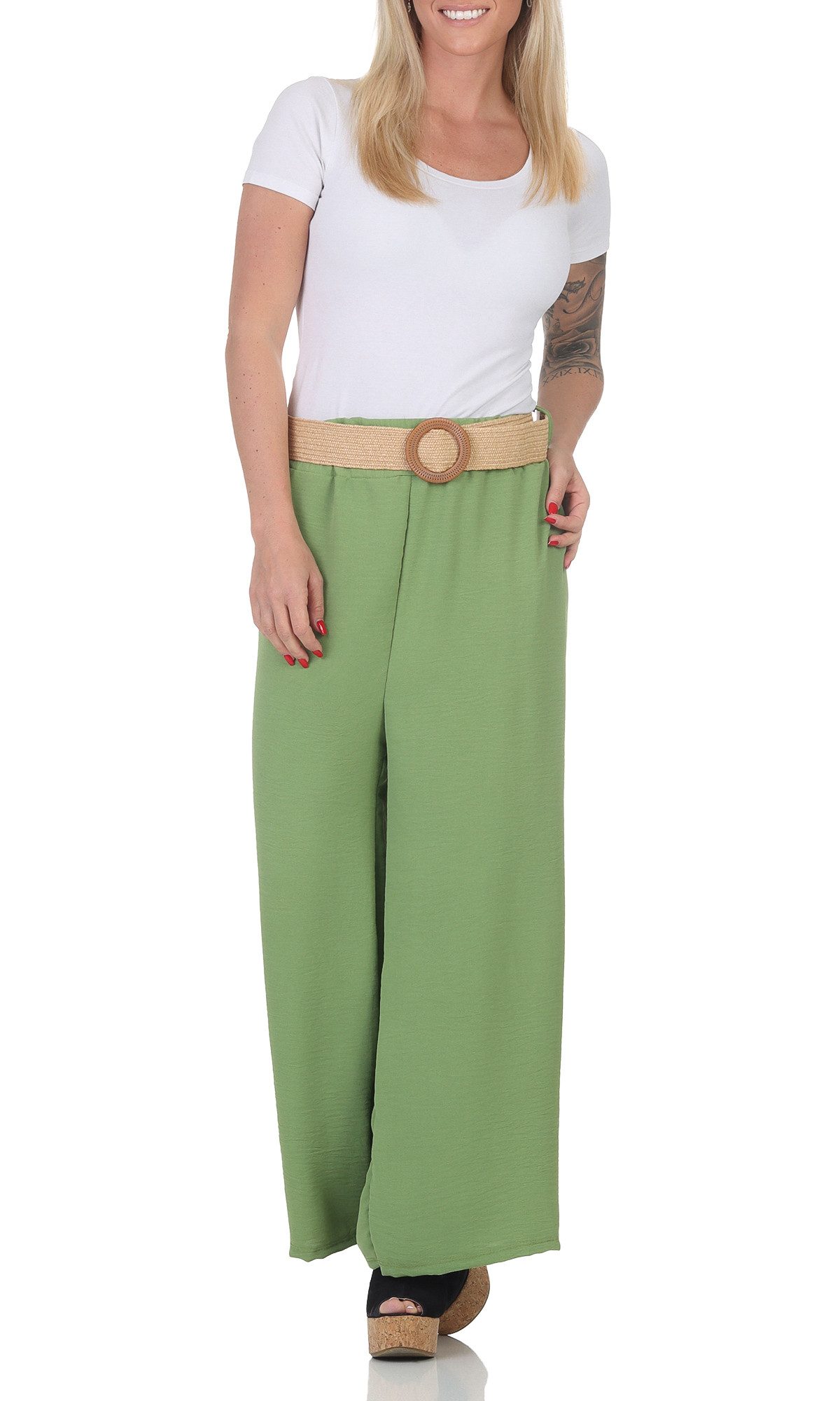 CLEO STYLE Stoffhose Damen Schlaghose 2576 günstig online kaufen