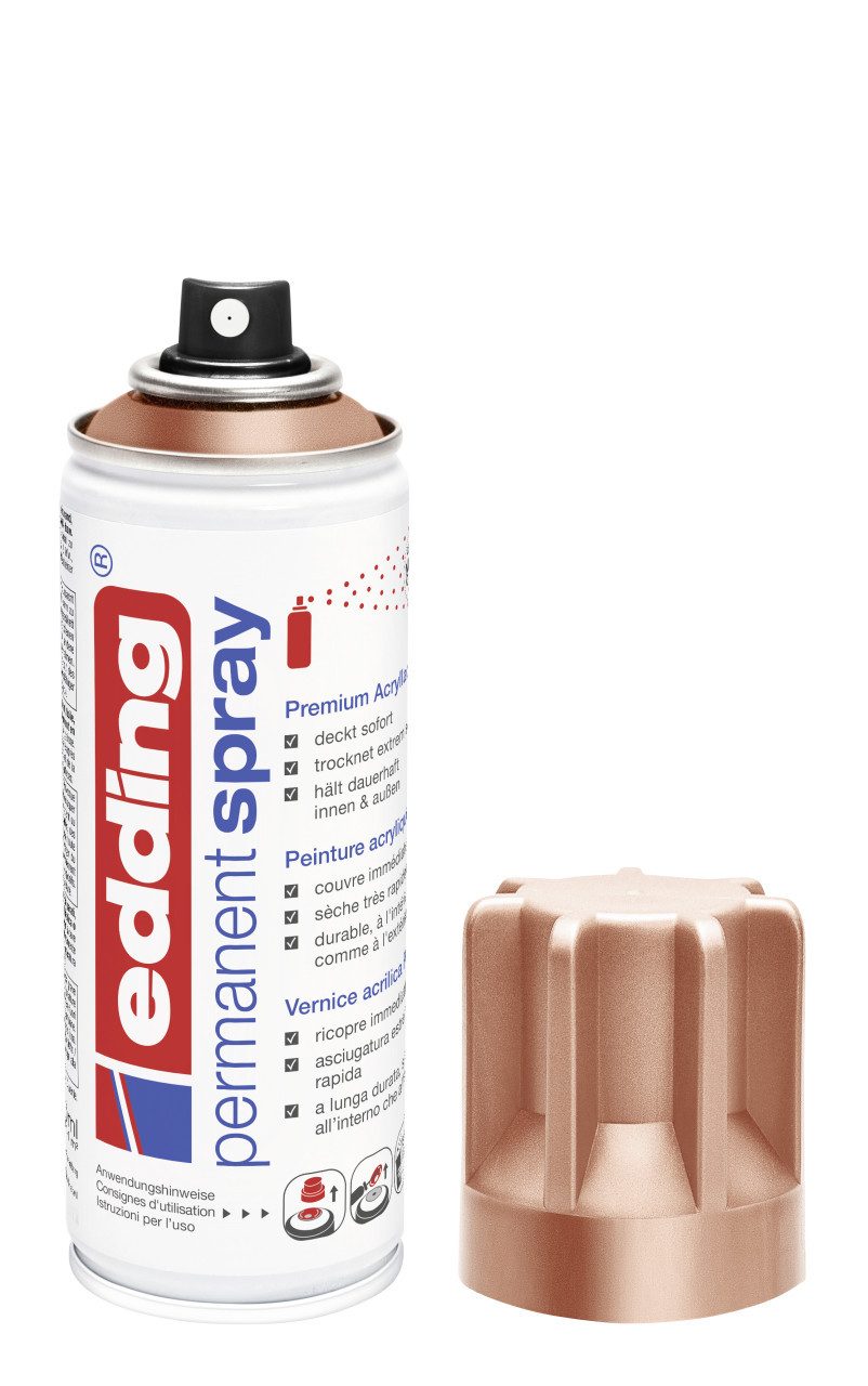 edding Sprühlack Edding 5200 Permanentspray 200 ml edelkupfer – Bild 2 von 2