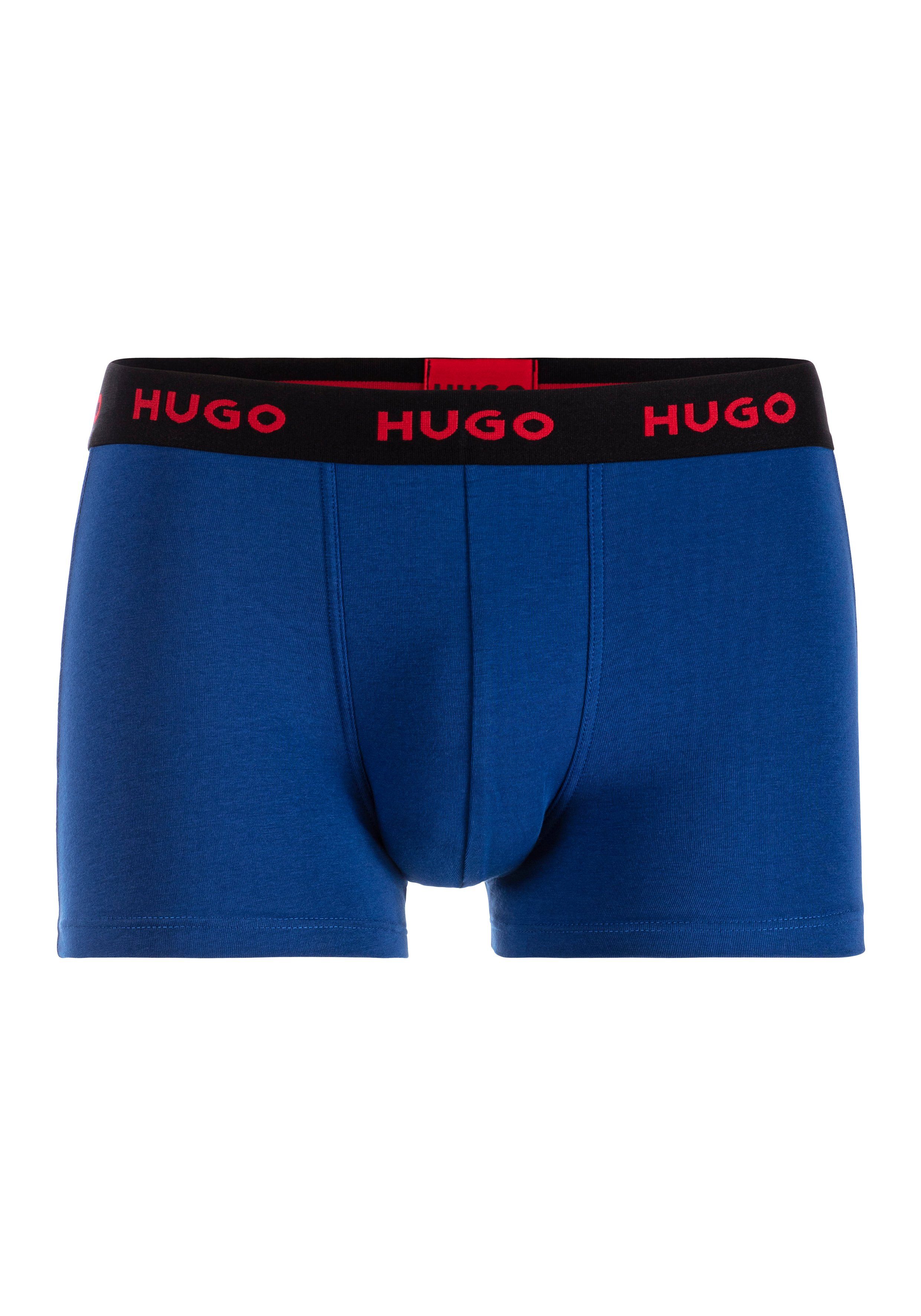 Markenlogo Medium_Blue_420 HUGO 3er-Pack) 3-St., (Packung, Boxershorts mit