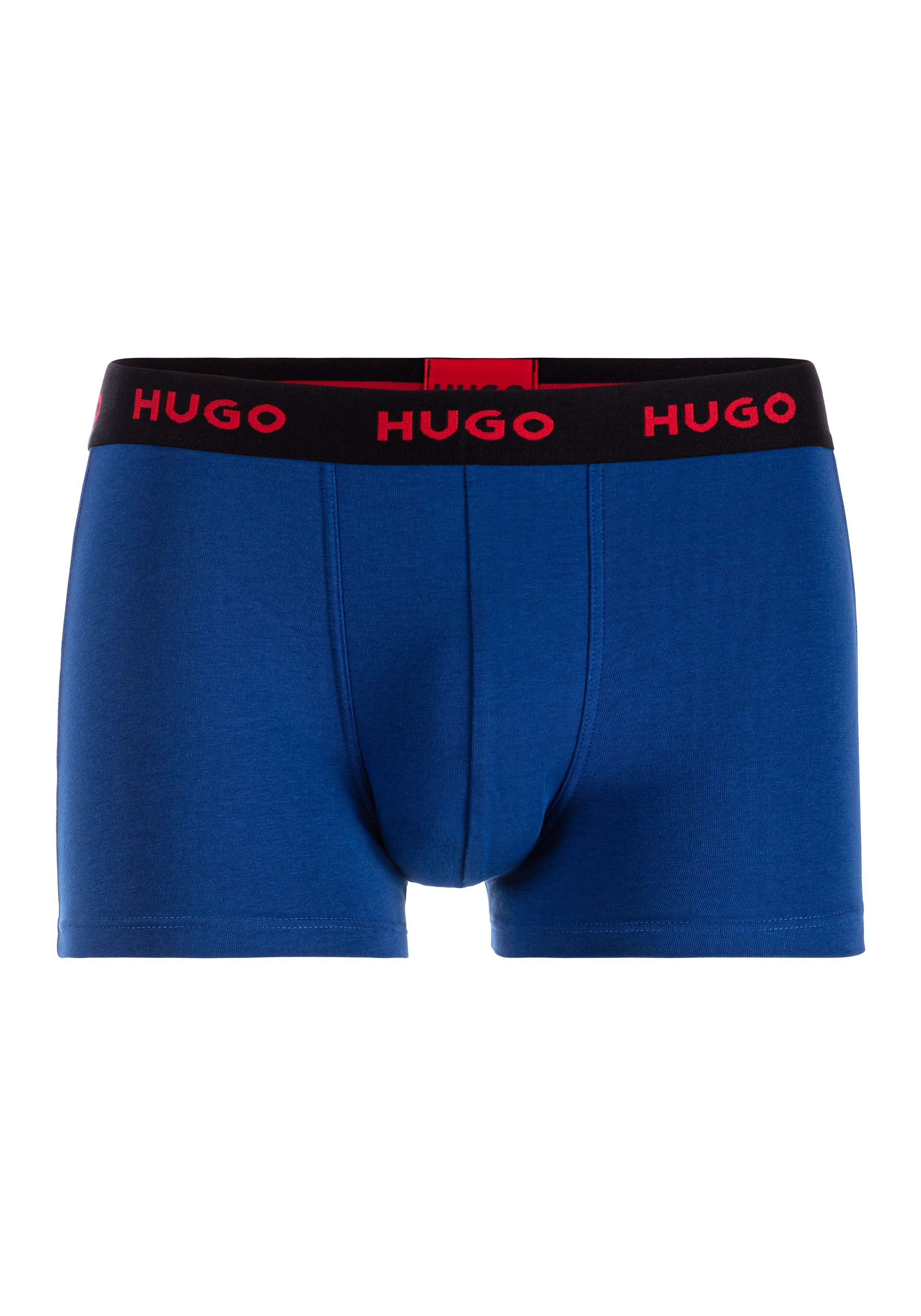 (Packung, HUGO 3er-Pack) 3-St., Markenlogo mit Medium_Blue_420 Boxershorts