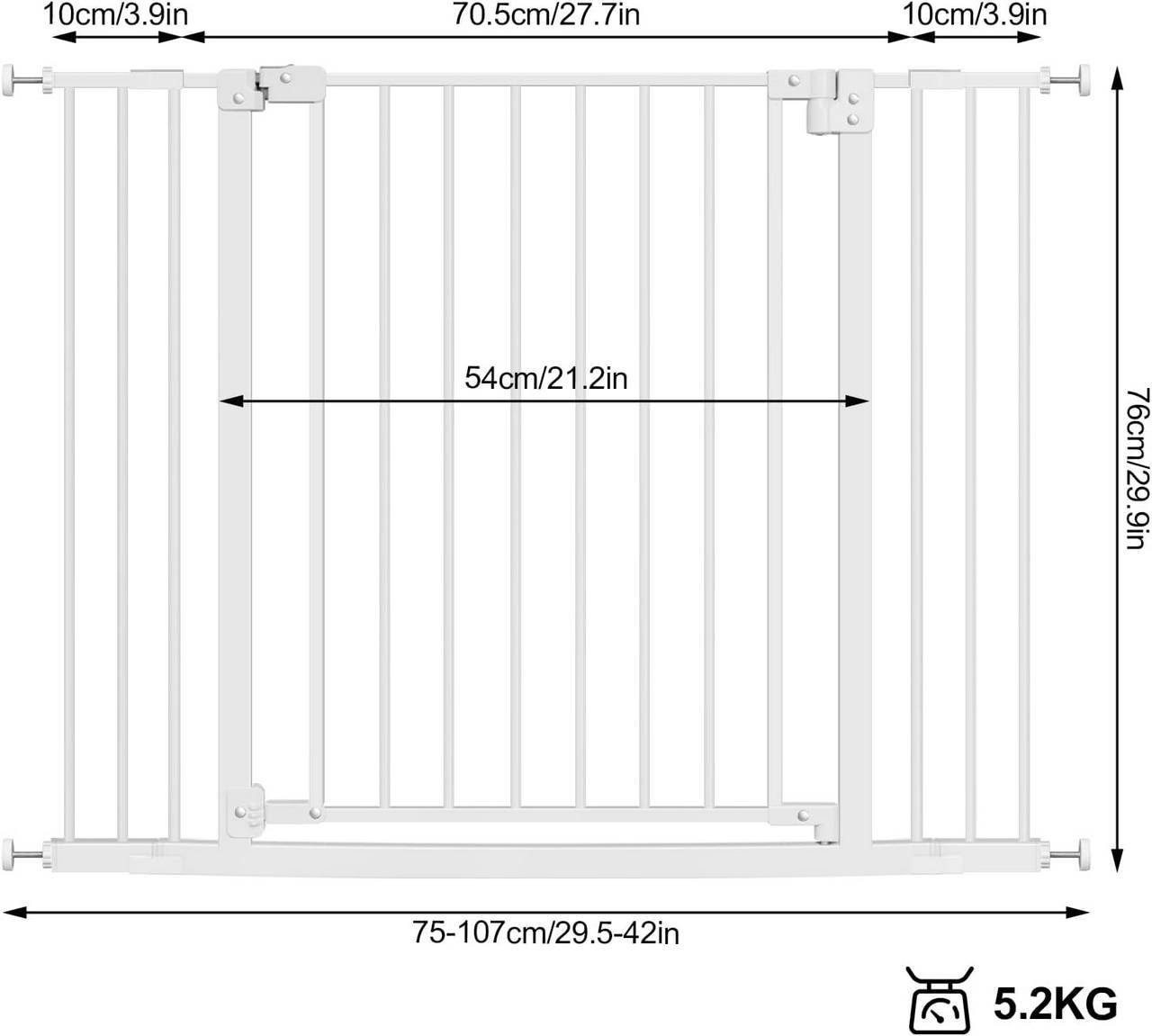 Woltu Treppenschutzgitter (1 St), inkl. 2 Verlängerungen von 10 cm, 75-107 günstig online kaufen