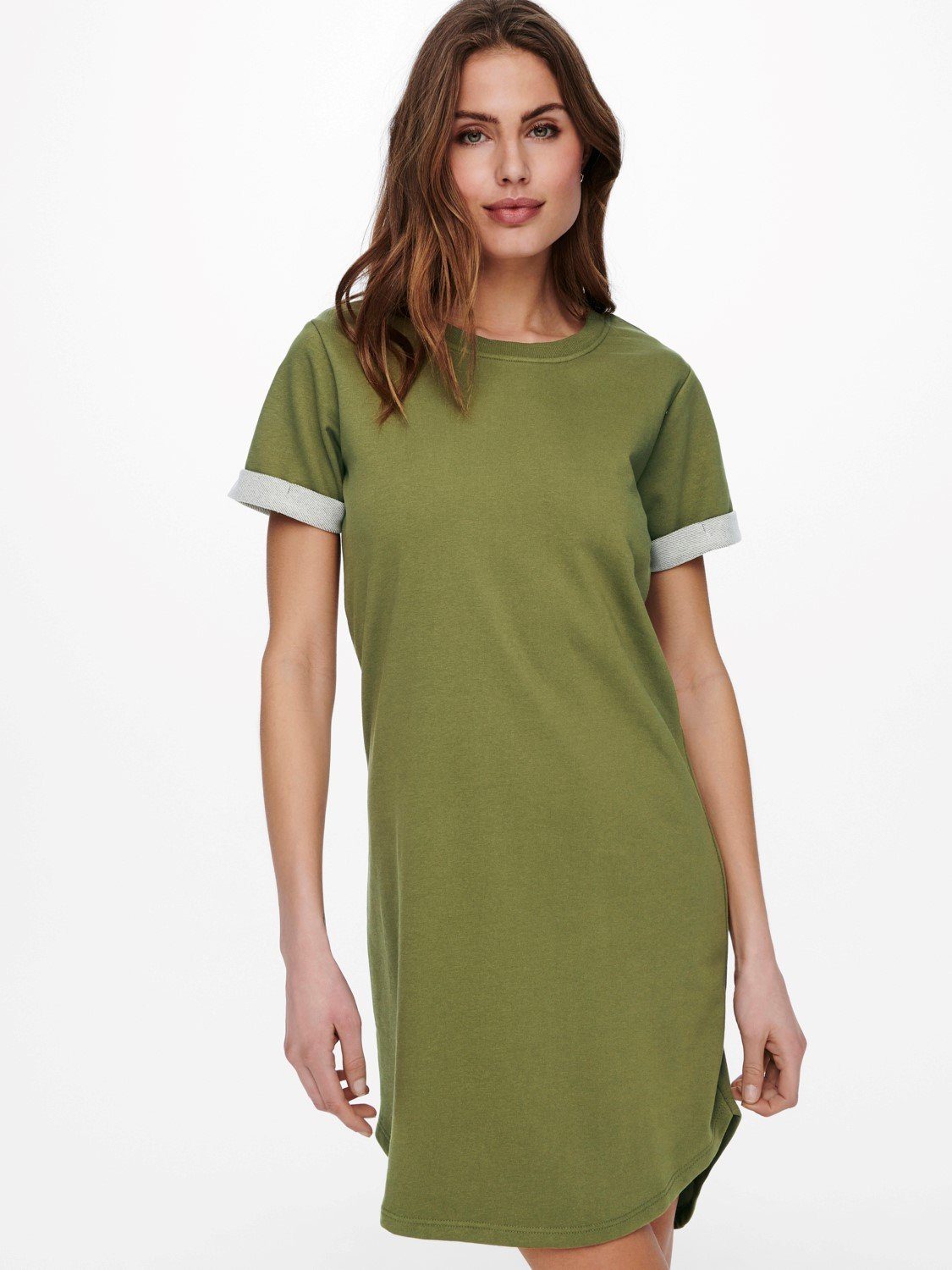 JDYIVY Shirtkleid Midi Olive Tunika in Rundhals Shirtkleid Lockeres 1-tlg) de 3606 YONG Kleid JACQUELINE (lang, Dress