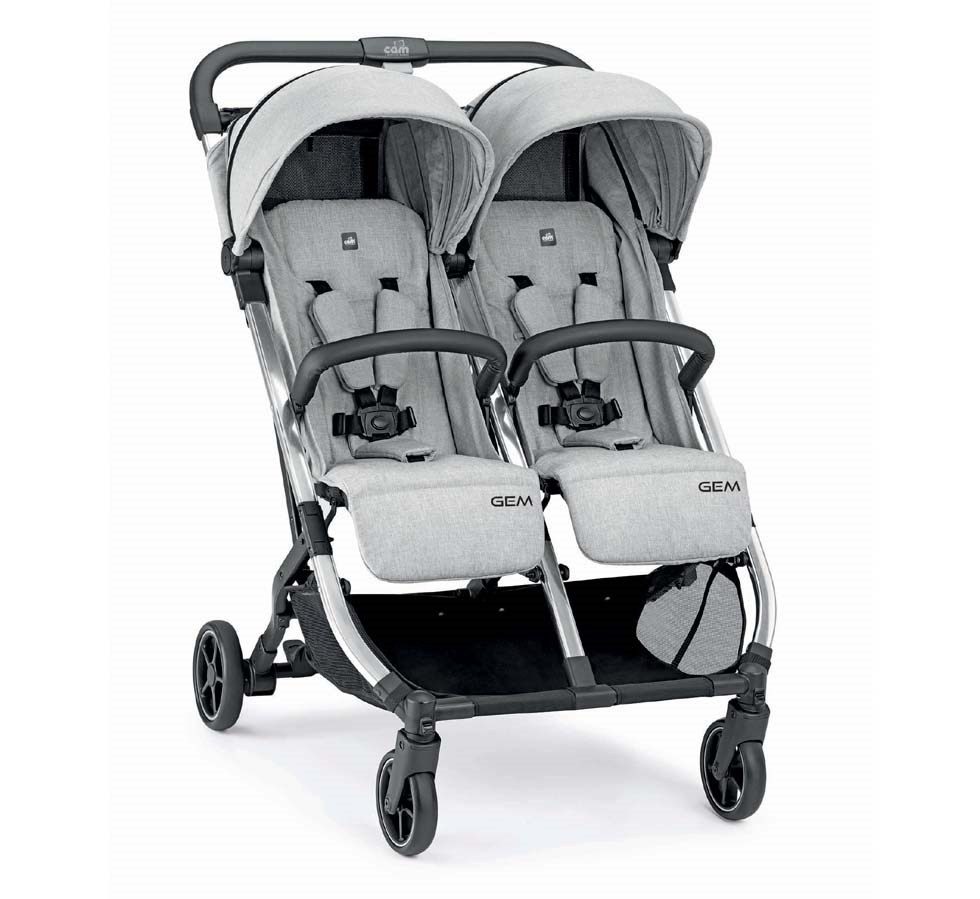 CAM Kombi-Kinderwagen CAM Gem Geschwisterbuggy Zwillings Sportwagen Kinderwagen klappbar
