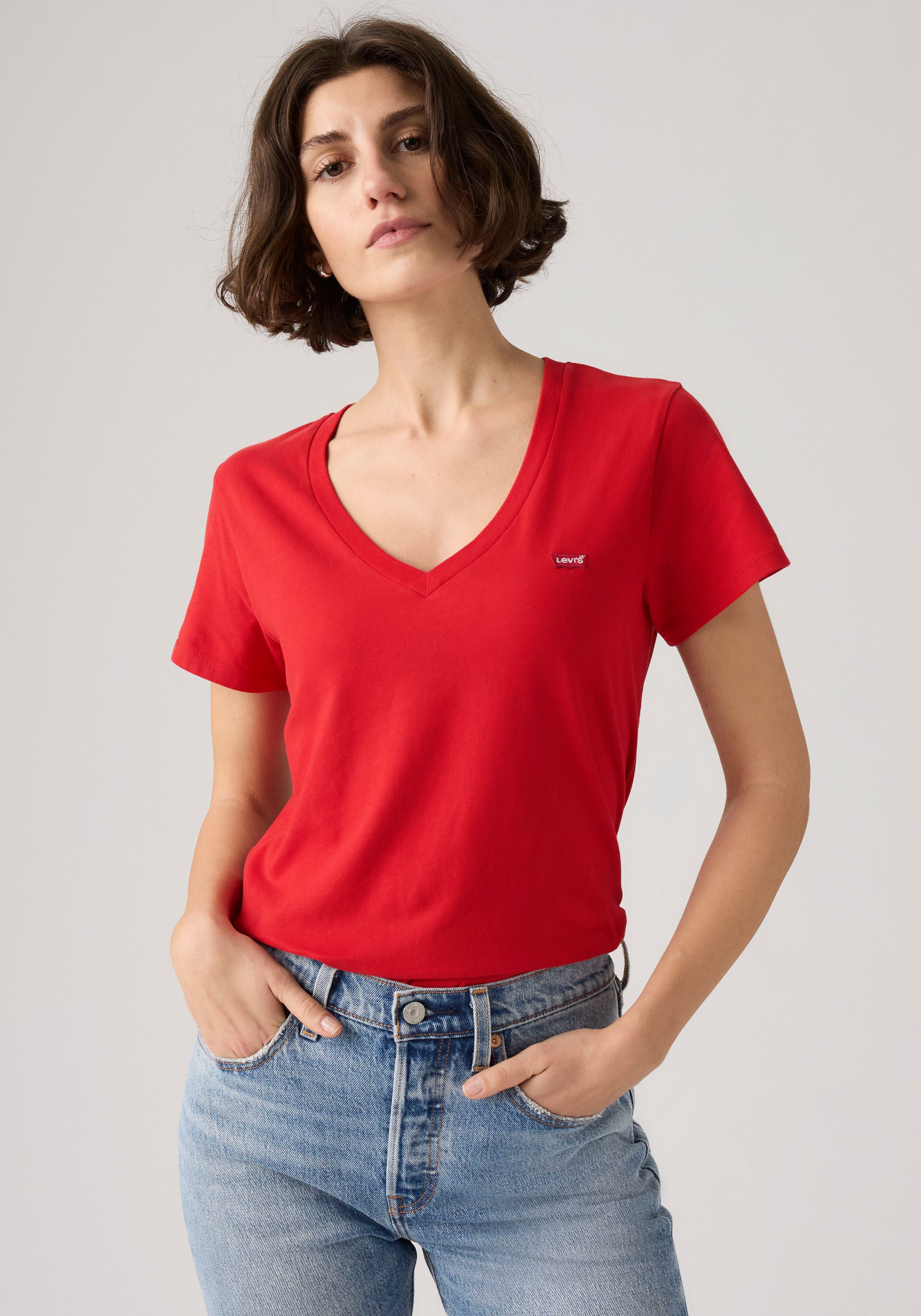 Levi's® V-Shirt Perfect Tee mit kleinem Batwing- Logo günstig online kaufen