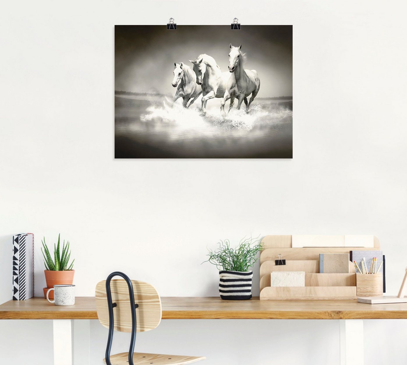 Artland Wandbild »Herde von weißen Pferden«, Haustiere (1 Stück), in vielen Größen & Produktarten - Alubild / Outdoorbild für den Außenbereich, Leinwandbild, Poster, Wandaufkleber / Wandtattoo auch für Badezimmer geeignet-kaufen
