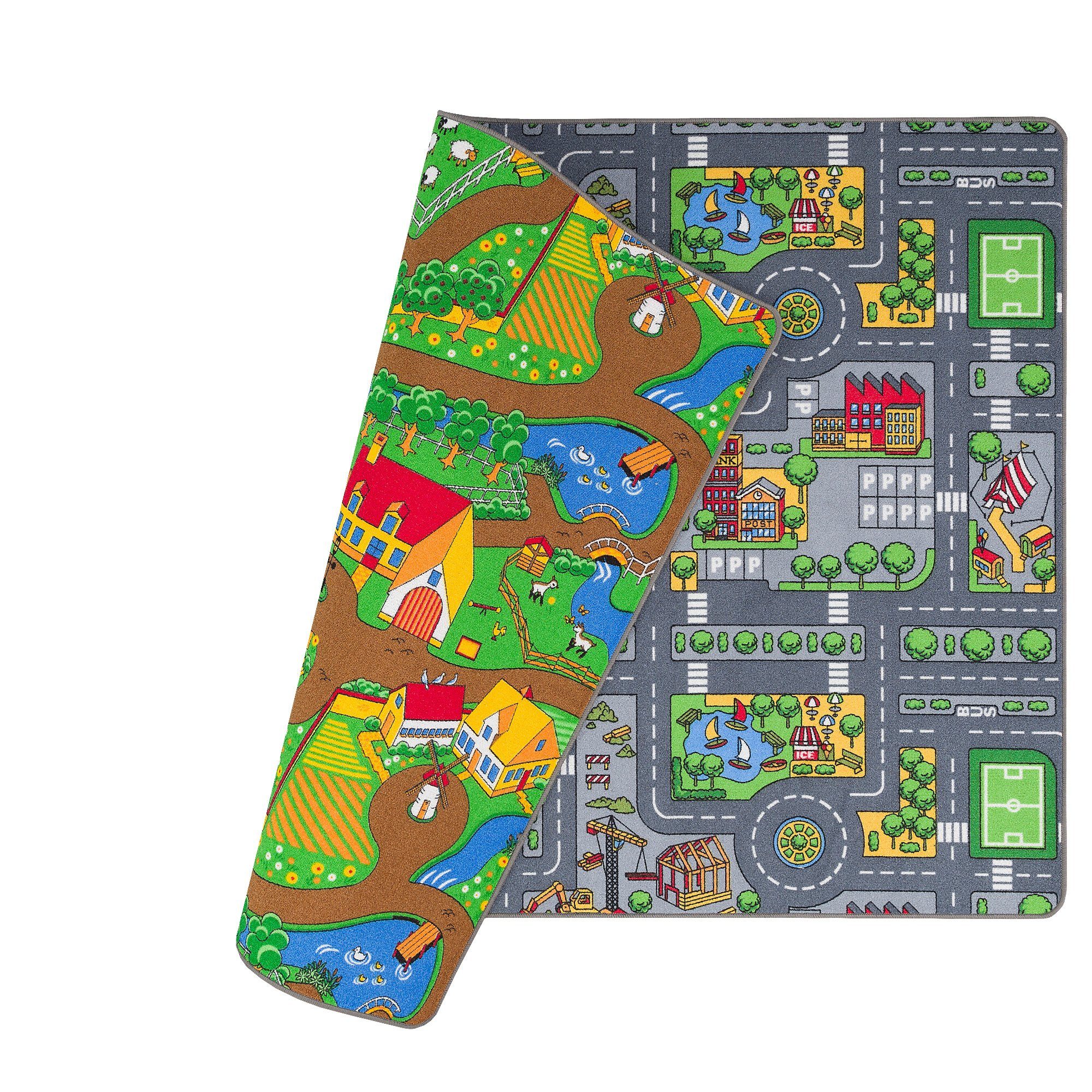 Snapstyle Kinderteppich Straßenteppich Beidseitig Straßenlandschaften, Rechteckig, Höhe: 6 mm