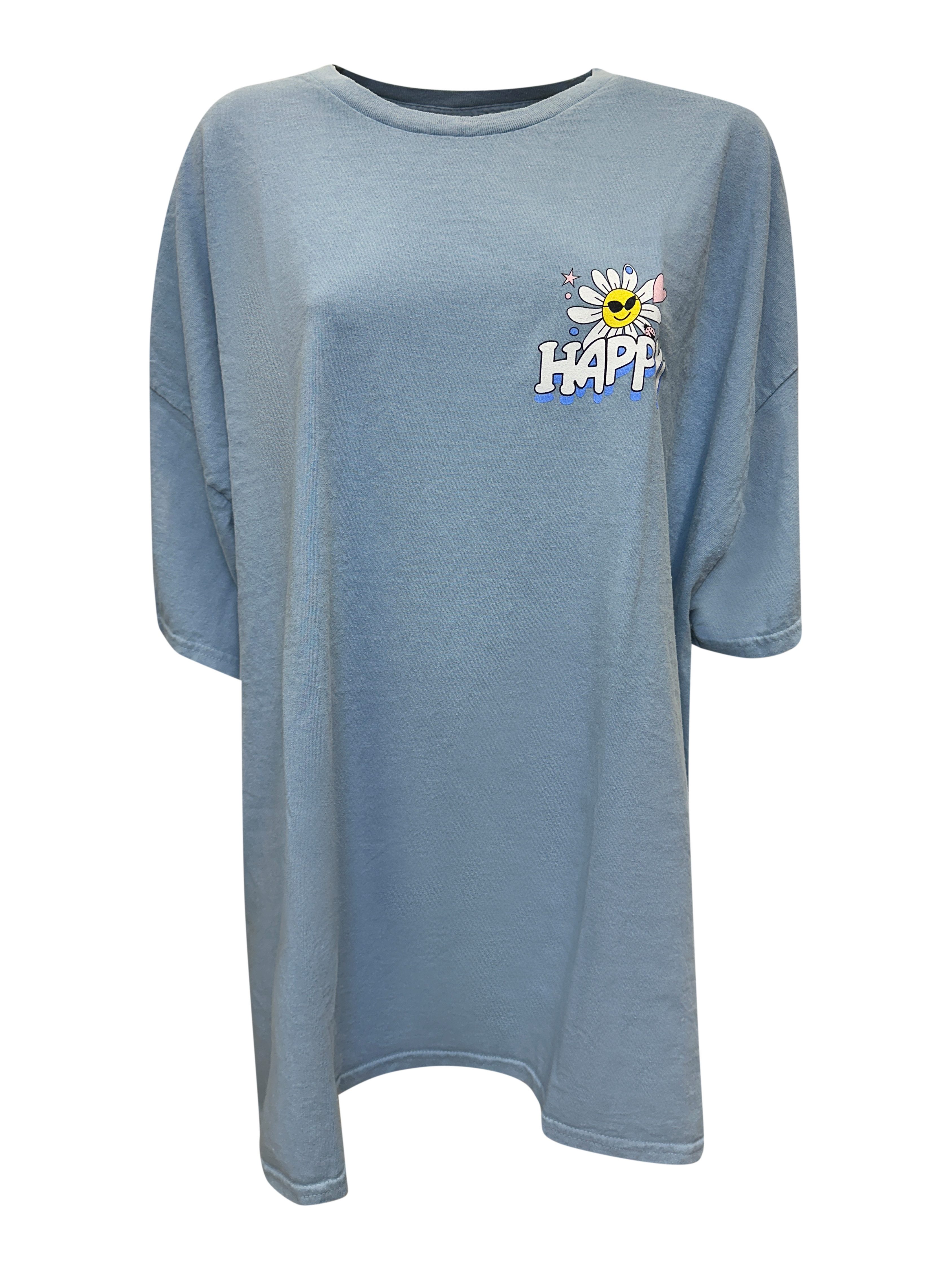 Worldclassca T-Shirt Worldclassca Oversized Print HAPPY T-Shirt lang Sommer günstig online kaufen