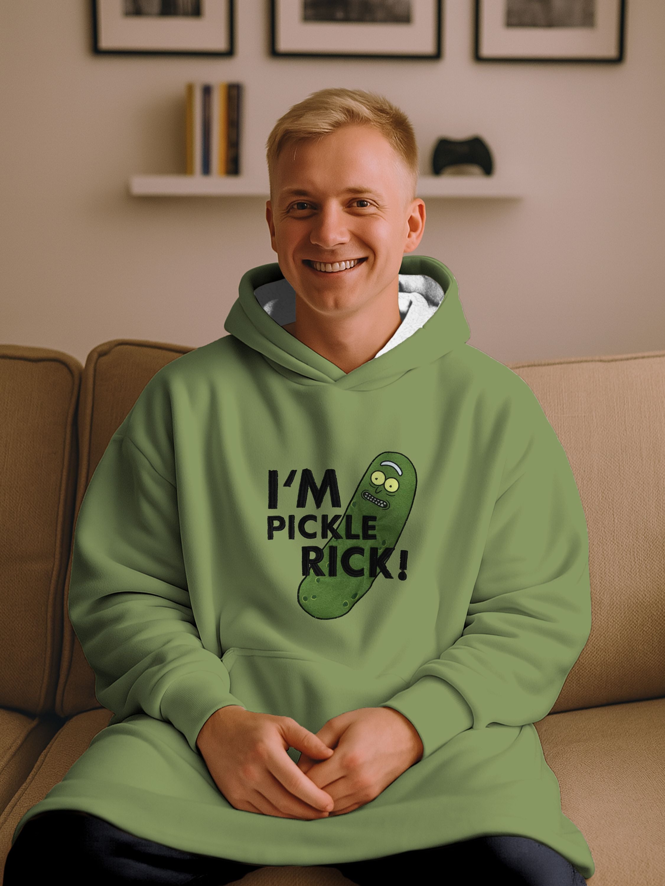 United Labels® Kapuzenpullover Rick and Morty Oversize Cozy Hoodie Pickle Rick Kuschelpullover