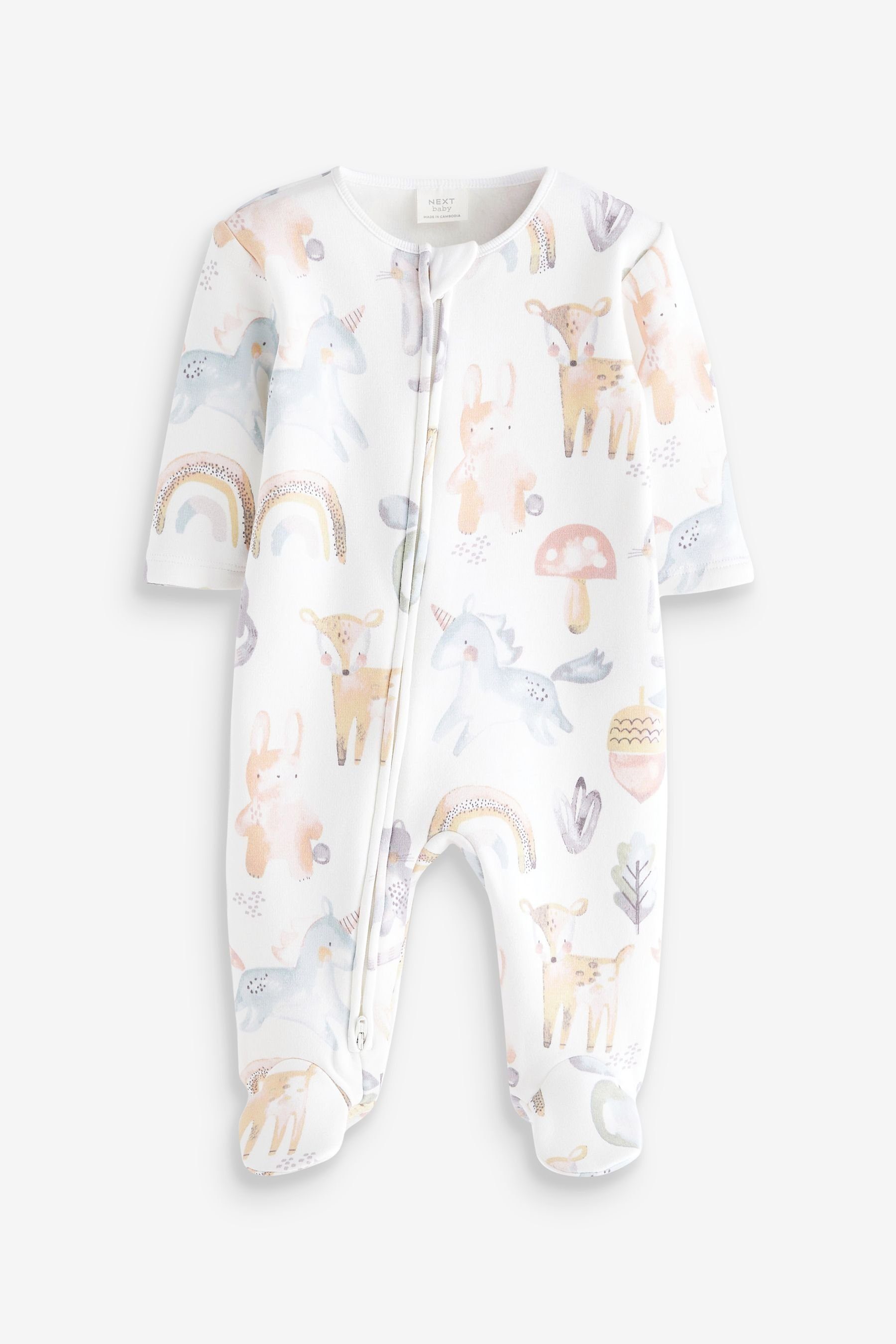 Next Schlafoverall Baby-Schlafanzug mit Fleece-Futter (1-tlg) White Ground