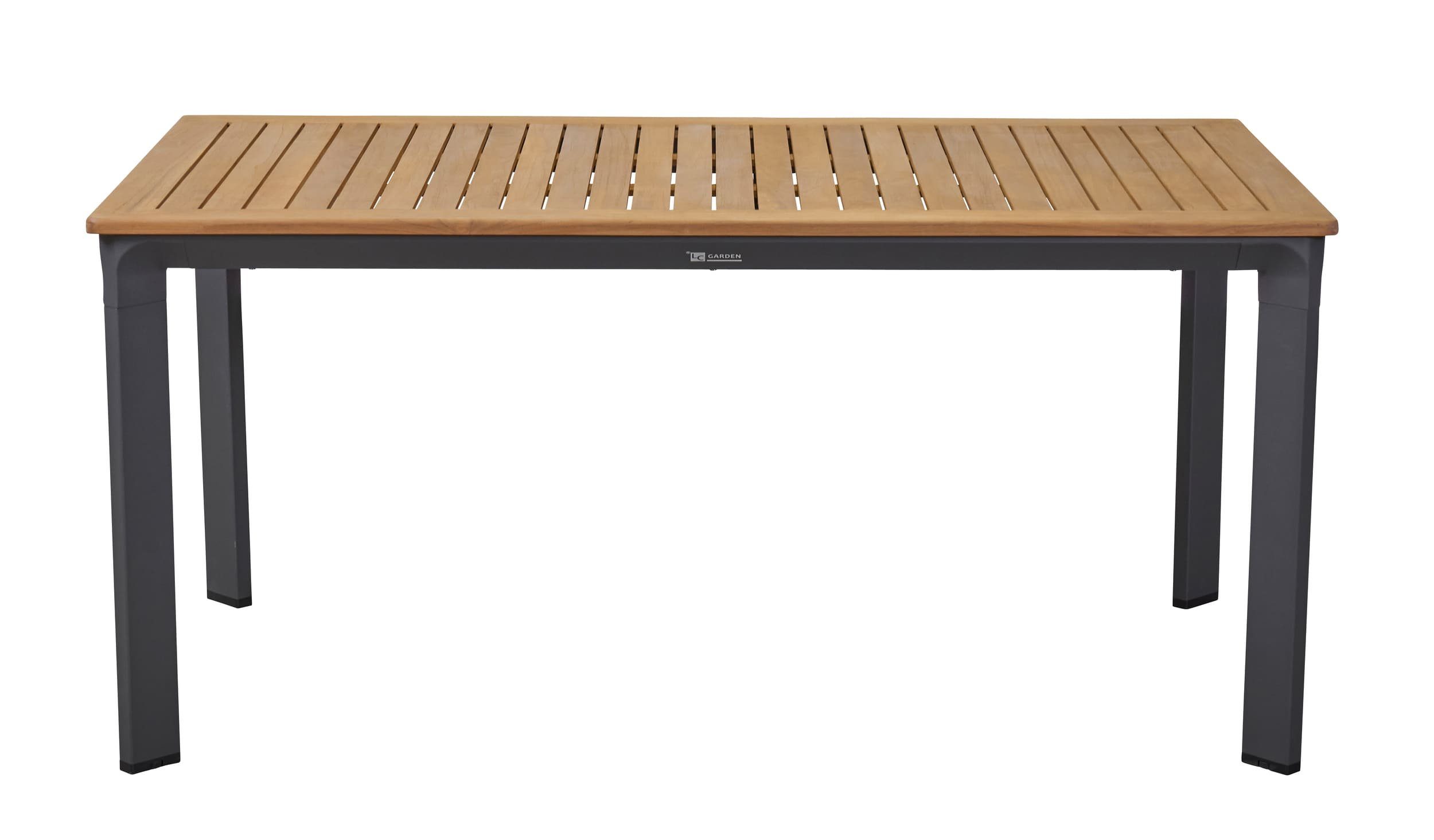 LC Garden Gartentisch LC Garden »Unicamo« Esstisch anthrazit/Teak 160x90cm Esstisch Gartentisch Terrassentisch