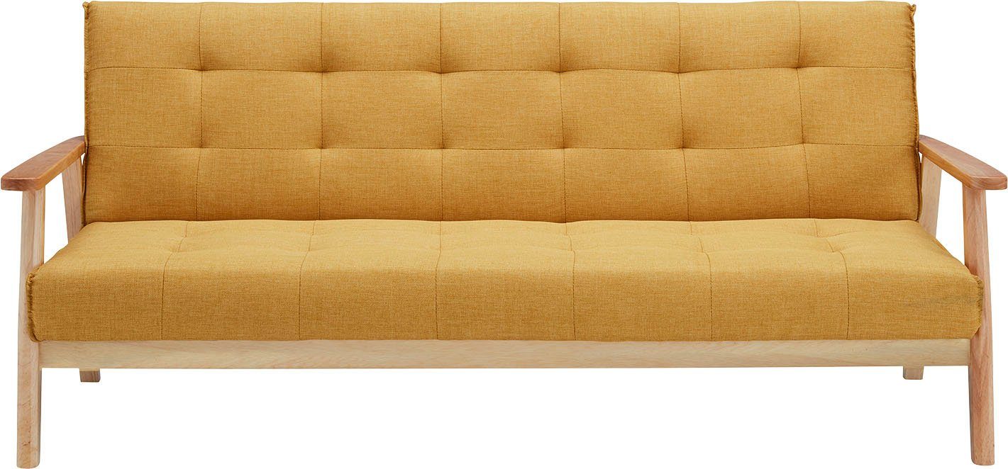 SalesFever Schlafsofa Skagen 3-Sitzer Schlafsofa, Holzgestell Sofa: Entspannung und Schlaf auf 190cm Breite